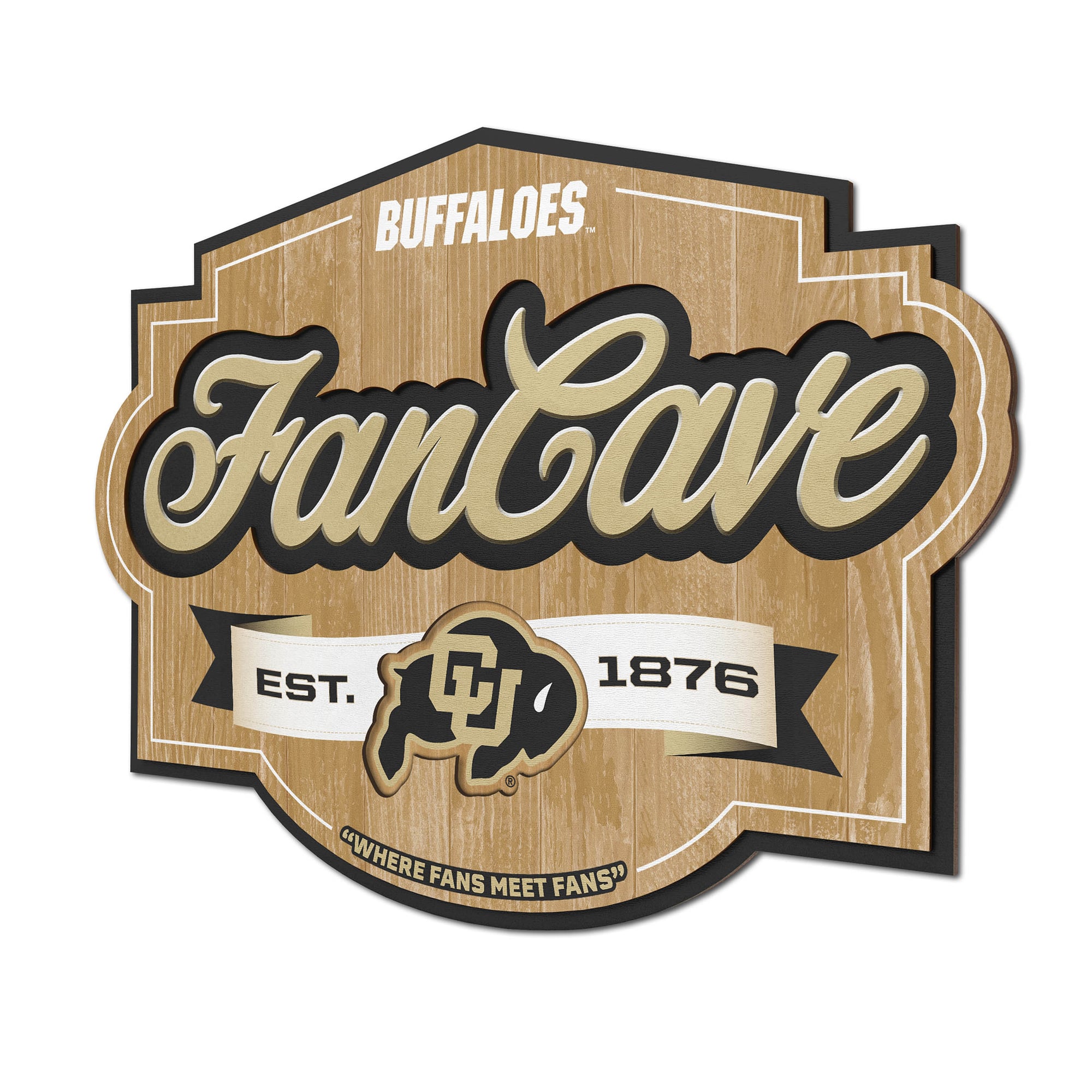 IDNA Colorado Buffaloes 12.5" x 17" Fan Cave Sign