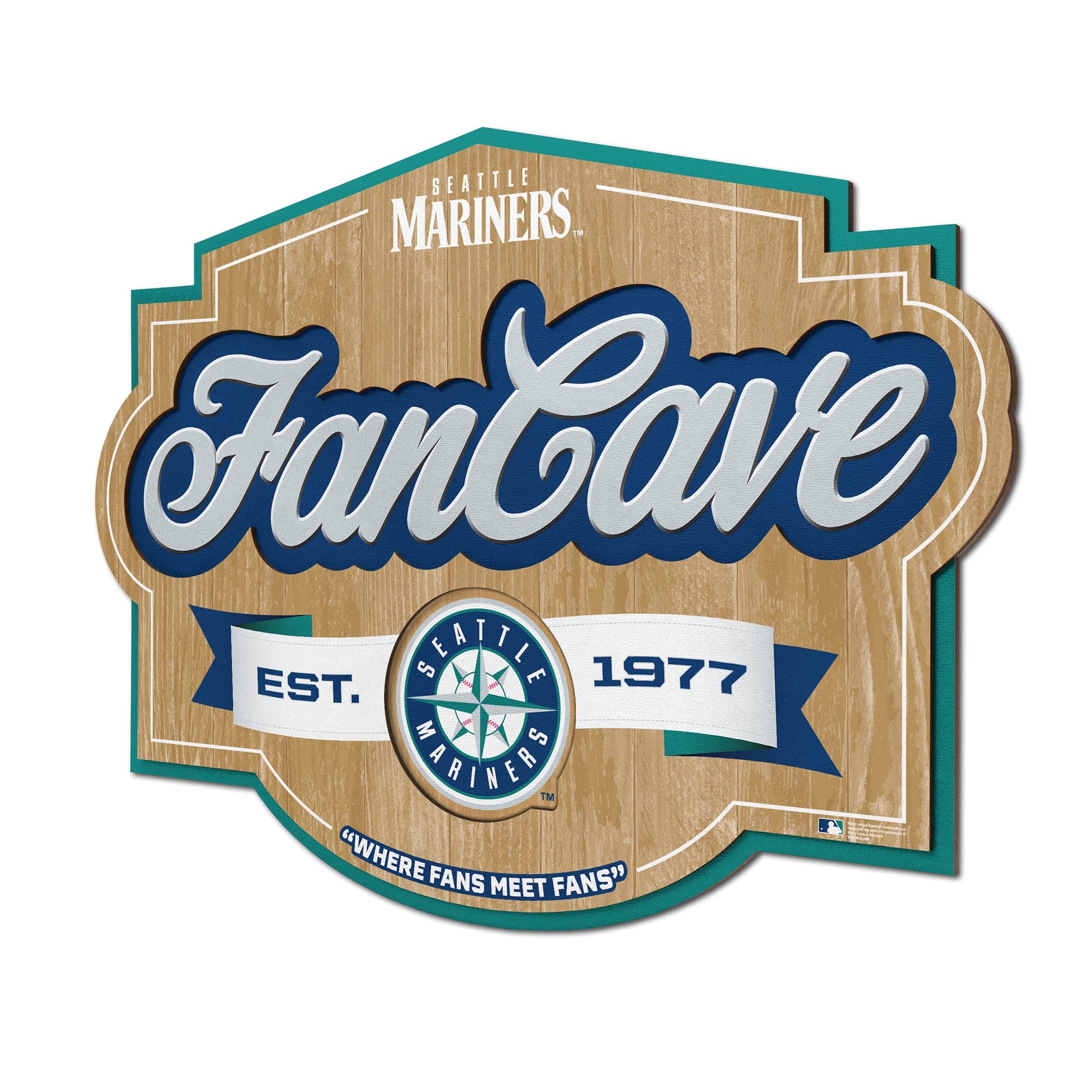 IDNA Seattle Mariners 12.5" x 17" Fan Cave Sign