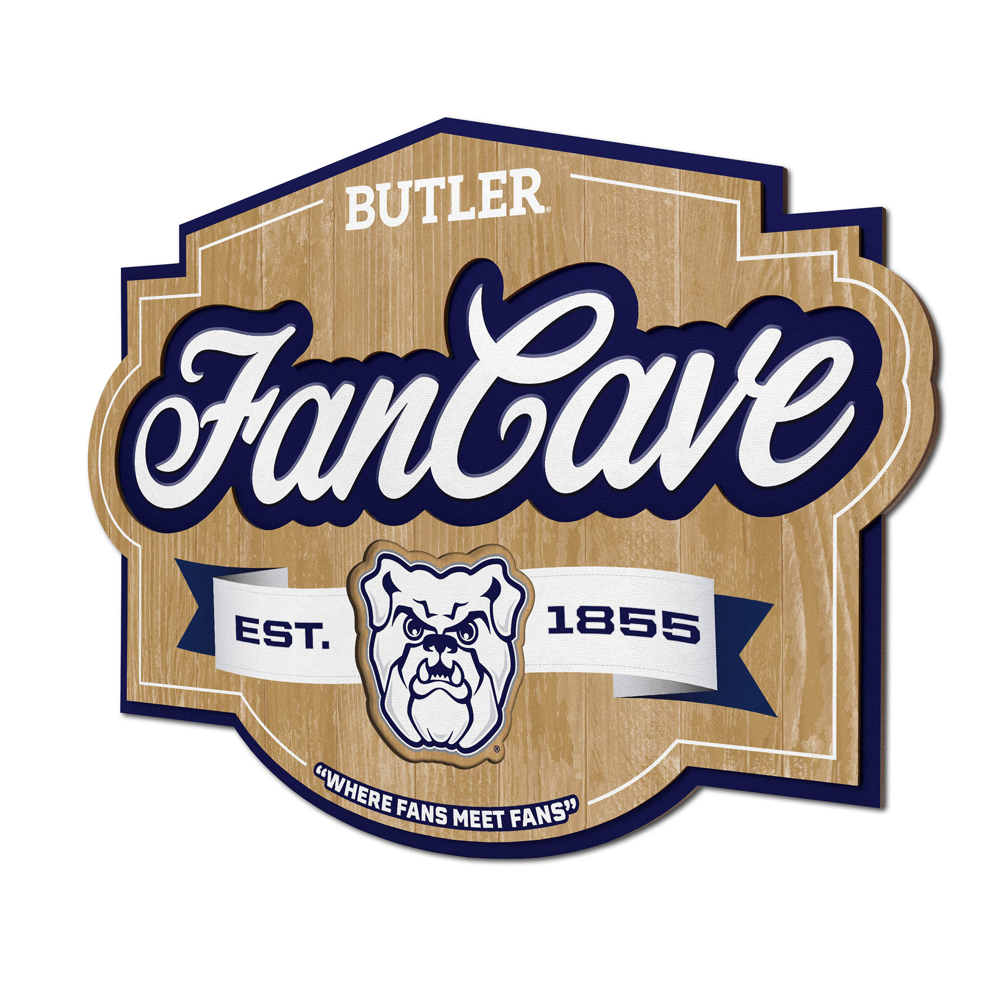 Fanpoint Butler Bulldogs 12.5" x 17" Fan Cave Sign