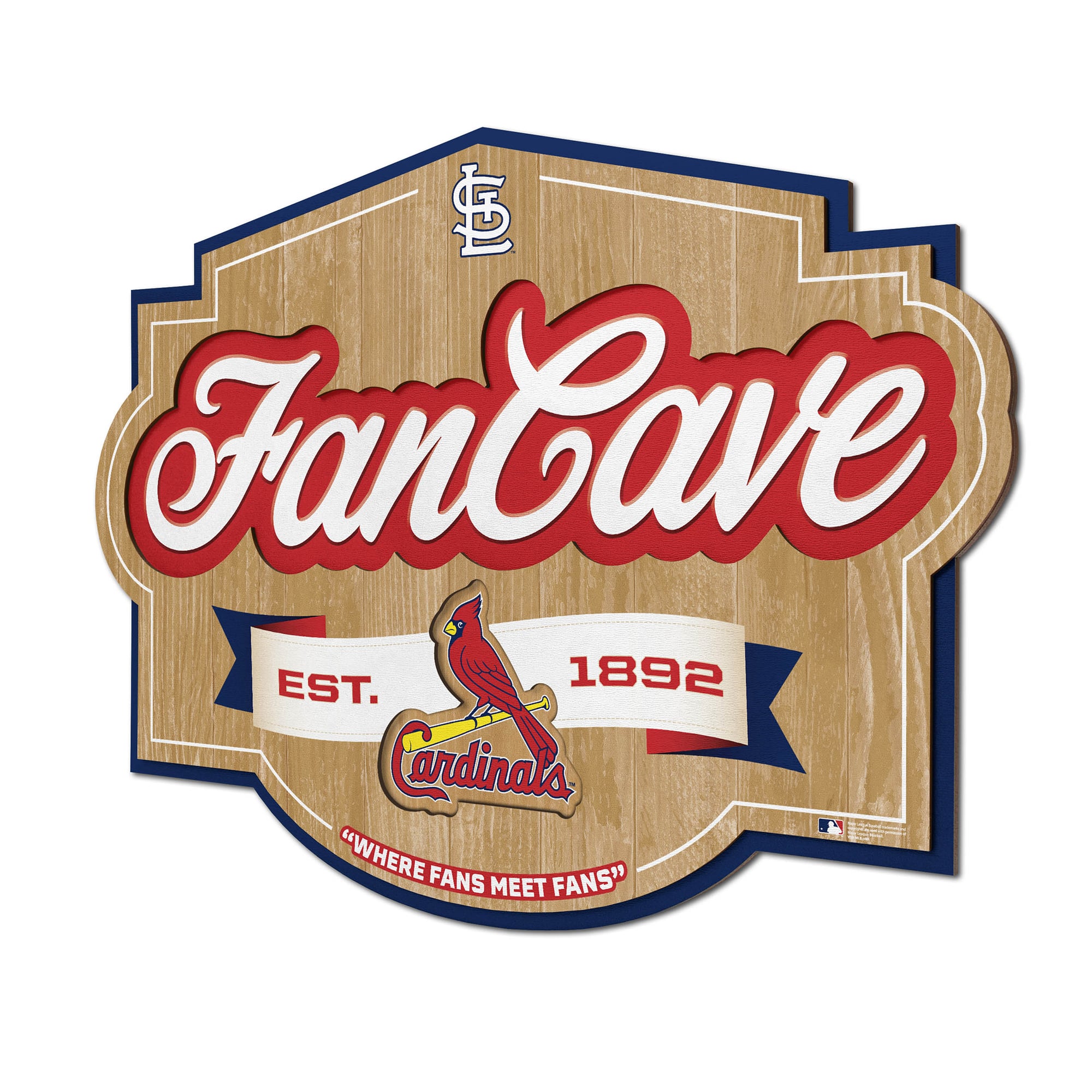 IDNA St. Louis Cardinals 12.5" x 17" Fan Cave Sign