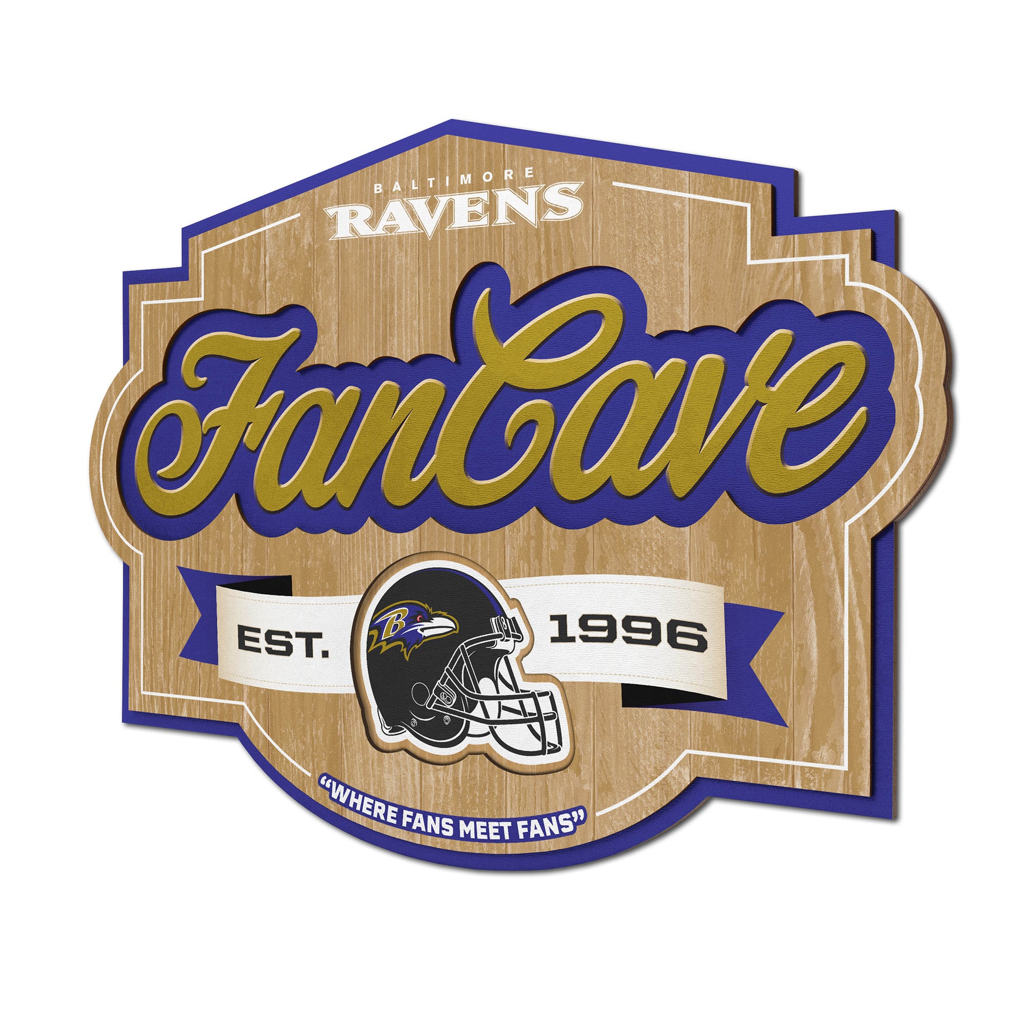 IDNA Baltimore Ravens 12.5" x 17" Fan Cave Sign