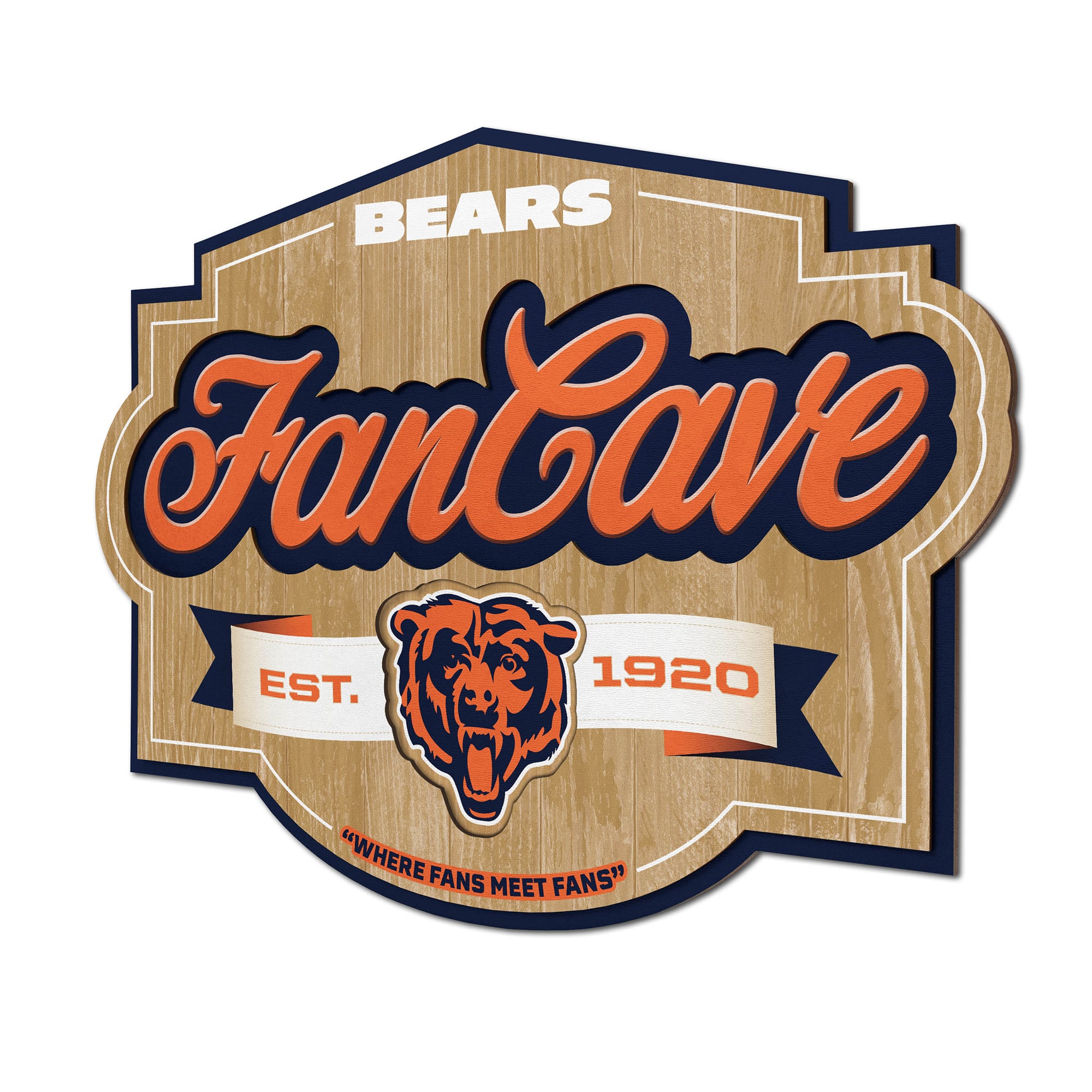 IDNA Chicago Bears 12.5" x 17" Fan Cave Sign