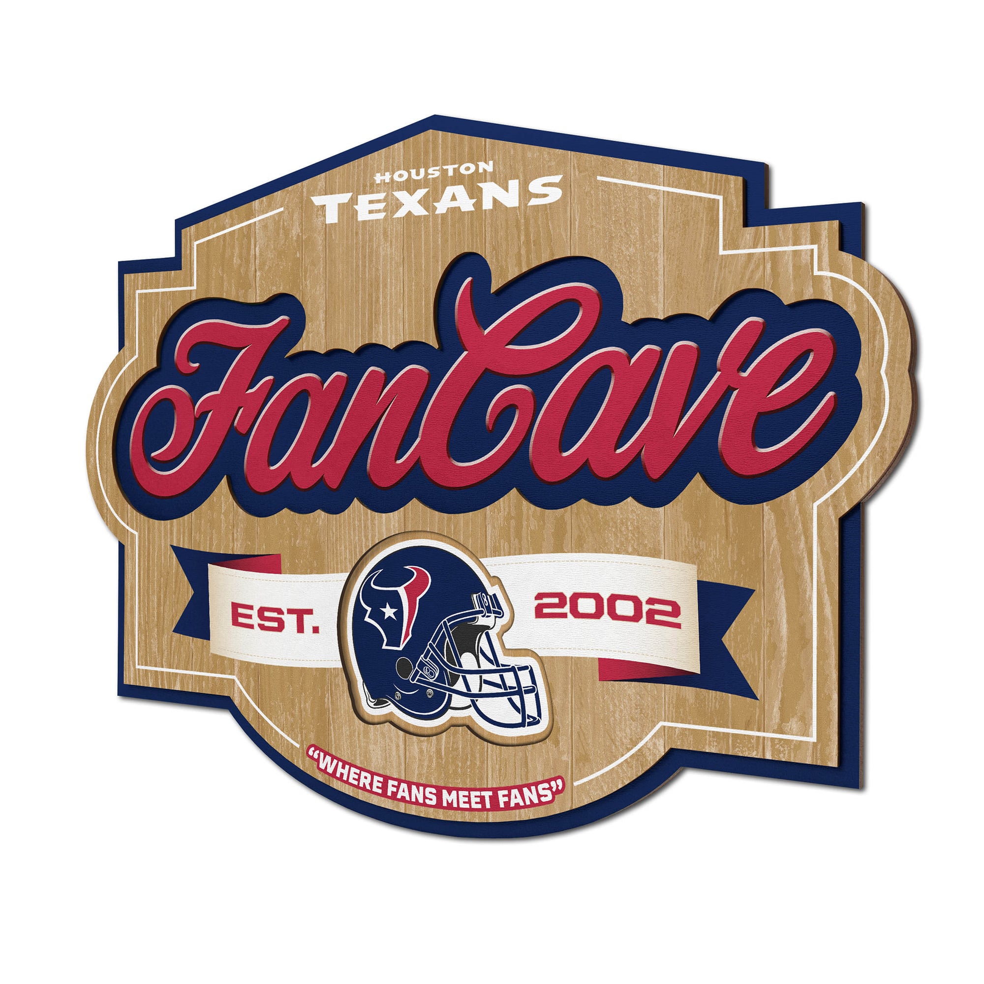 IDNA Houston Texans 12.5" x 17" Fan Cave Sign