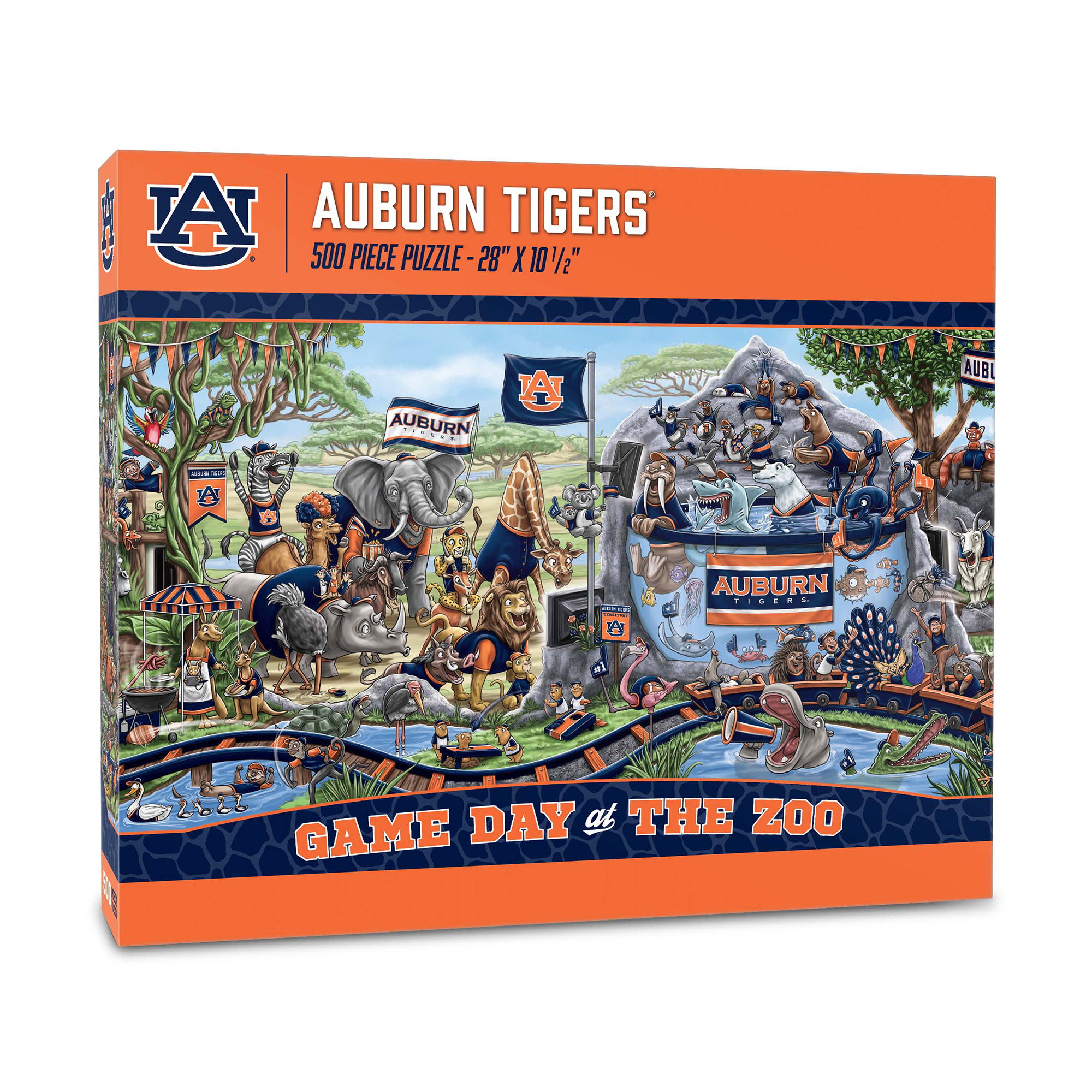 IDNA Auburn Tigers 10.5" x 28" Game Day at the Zoo 500-Piece Puzzle