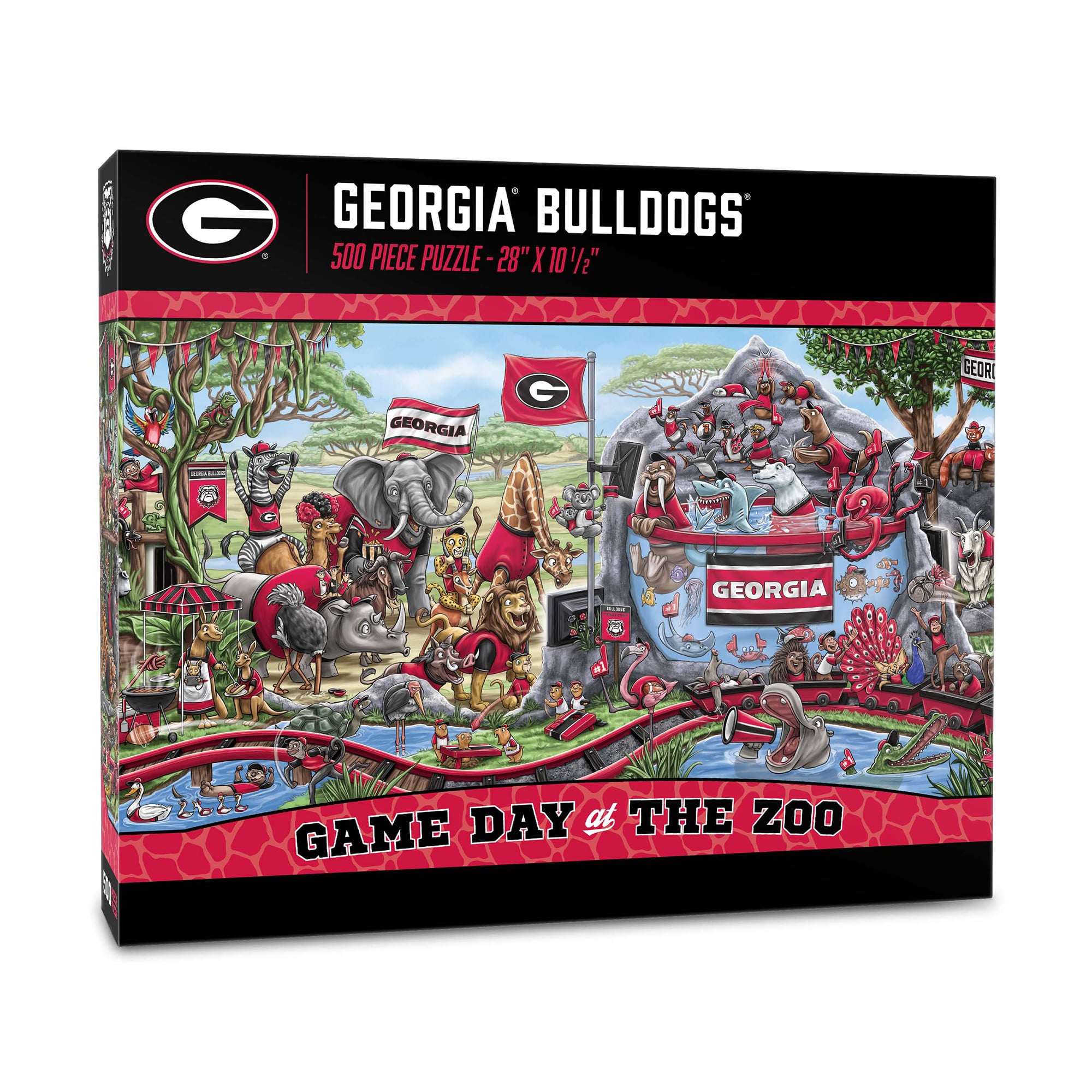 IDNA Georgia Bulldogs 10.5" x 28" Game Day at the Zoo 500-Piece Puzzle