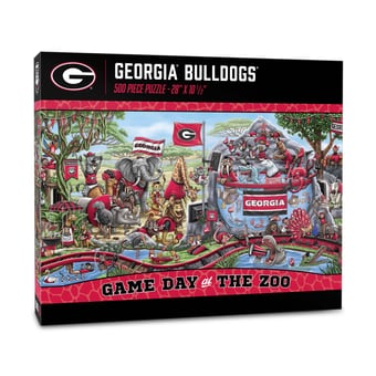 IDNA Georgia Bulldogs 10.5" x 28" Game Day at the Zoo 500-Piece Puzzle