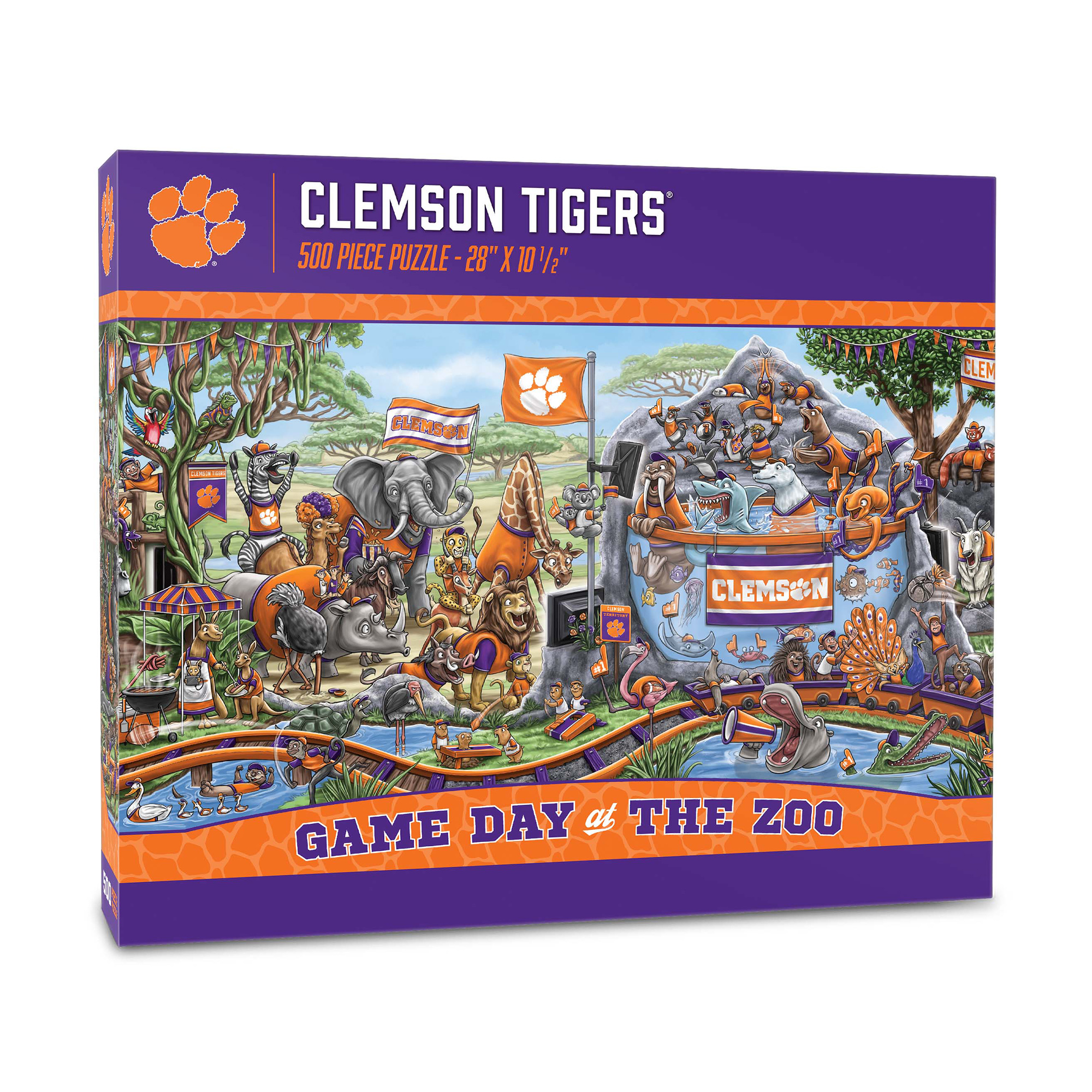 IDNA Clemson Tigers 10.5" x 28" Game Day at the Zoo 500-Piece Puzzle