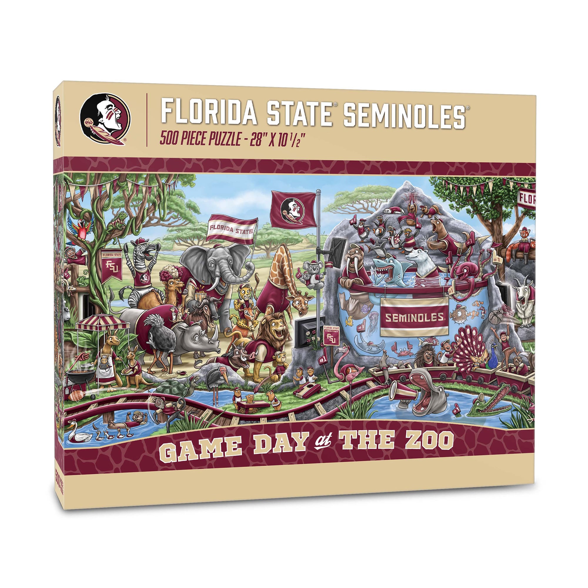 IDNA Florida State Seminoles 10.5" x 28" Game Day at the Zoo 500-Piece Puzzle