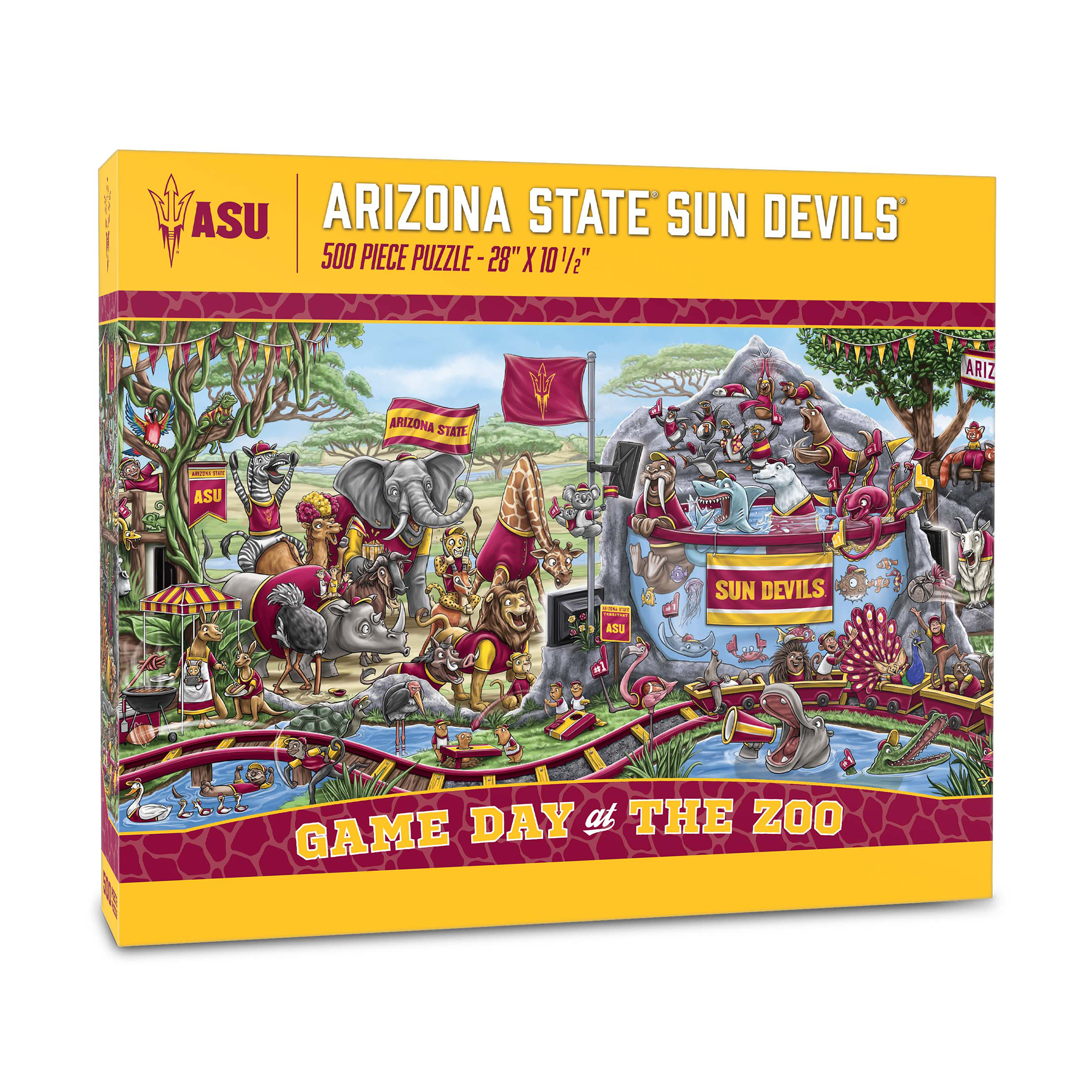 Fanpoint Arizona State Sun Devils 10.5" x 28" Game Day at the Zoo 500-Piece Puzzle