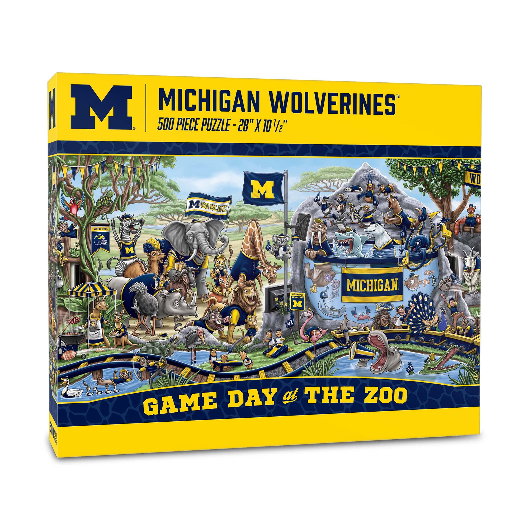 IDNA Michigan Wolverines 10.5" x 28" Game Day at the Zoo 500-Piece Puzzle