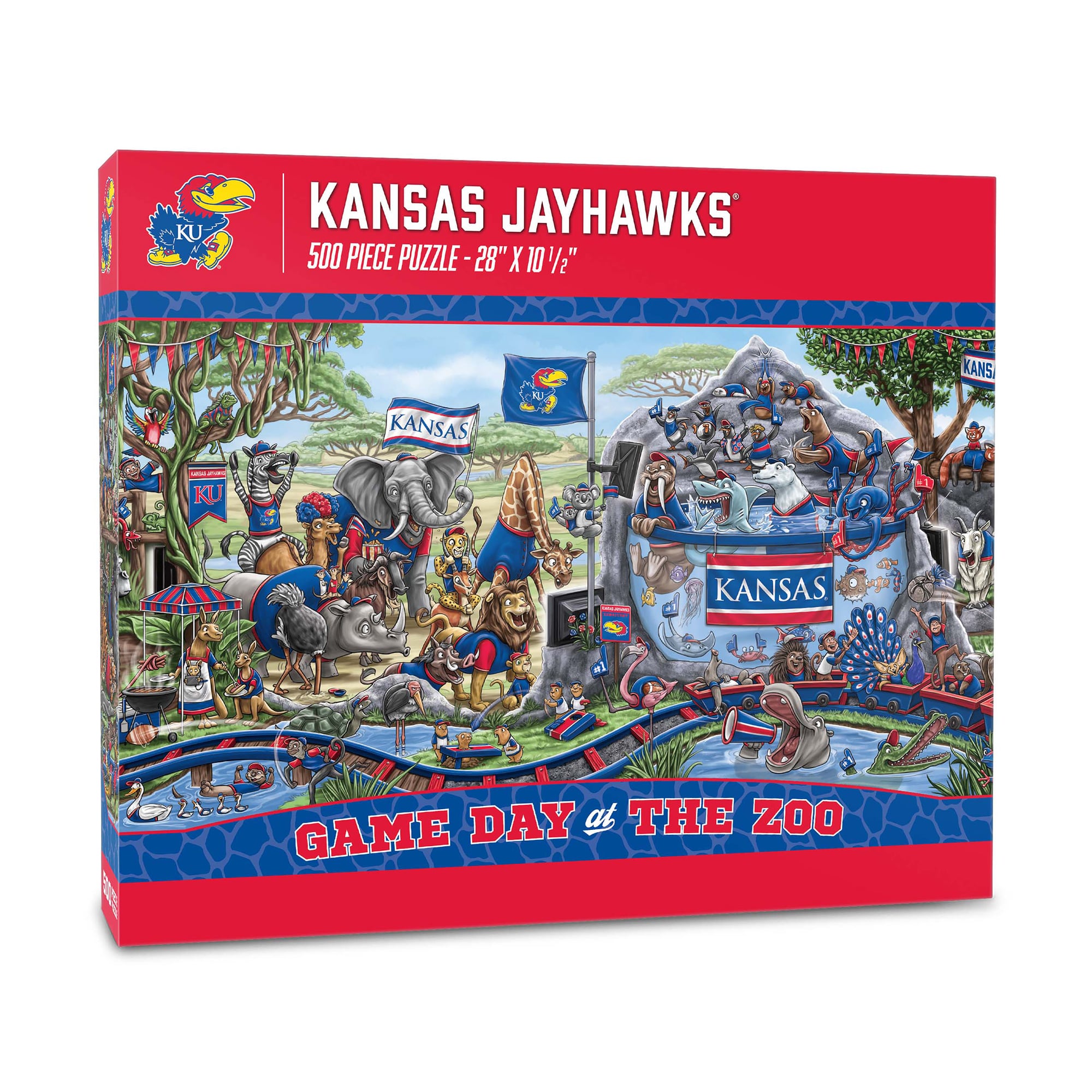 IDNA Kansas Jayhawks 10.5" x 28" Game Day at the Zoo 500-Piece Puzzle