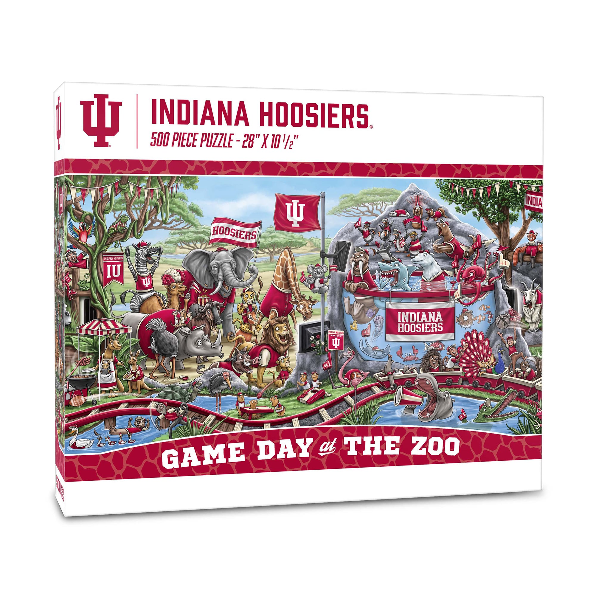 IDNA Indiana Hoosiers 10.5" x 28" Game Day at the Zoo 500-Piece Puzzle