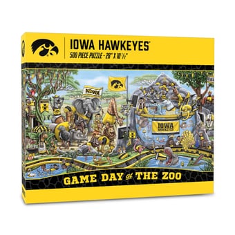 IDNA Iowa Hawkeyes 10.5" x 28" Game Day at the Zoo 500-Piece Puzzle