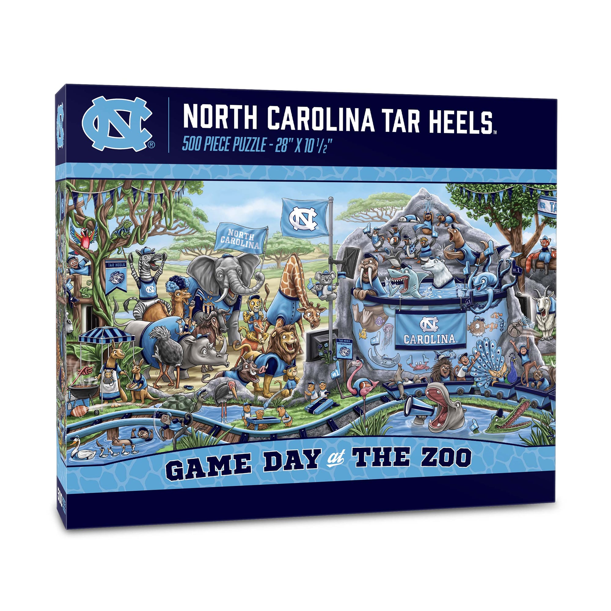 IDNA North Carolina Tar Heels 10.5" x 28" Game Day at the Zoo 500-Piece Puzzle