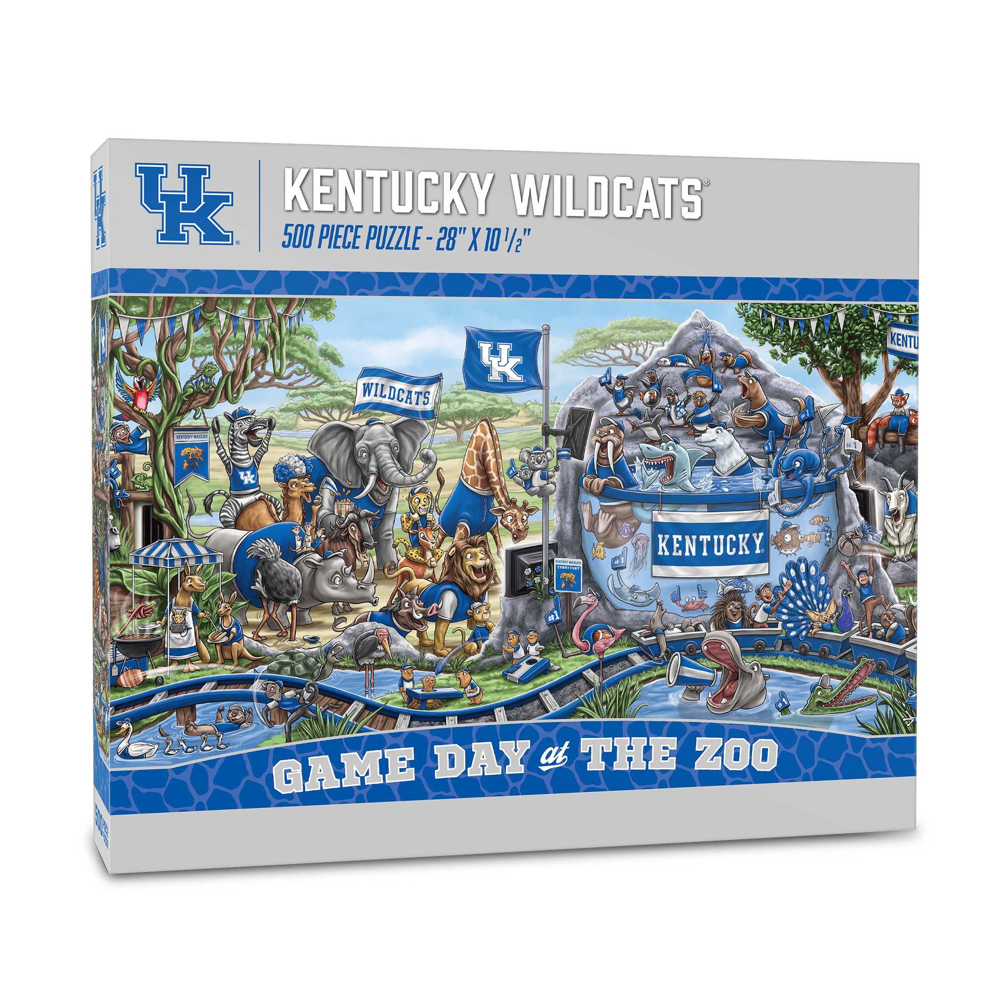 Fanpoint Kentucky Wildcats 10.5" x 28" Game Day at the Zoo 500-Piece Puzzle