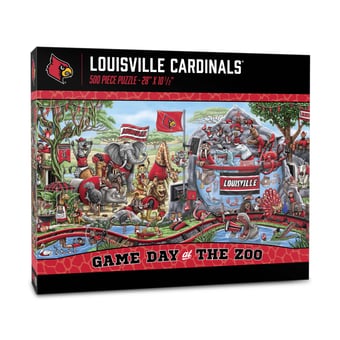 Fanpoint Louisville Cardinals 10.5" x 28" Game Day at the Zoo 500-Piece Puzzle