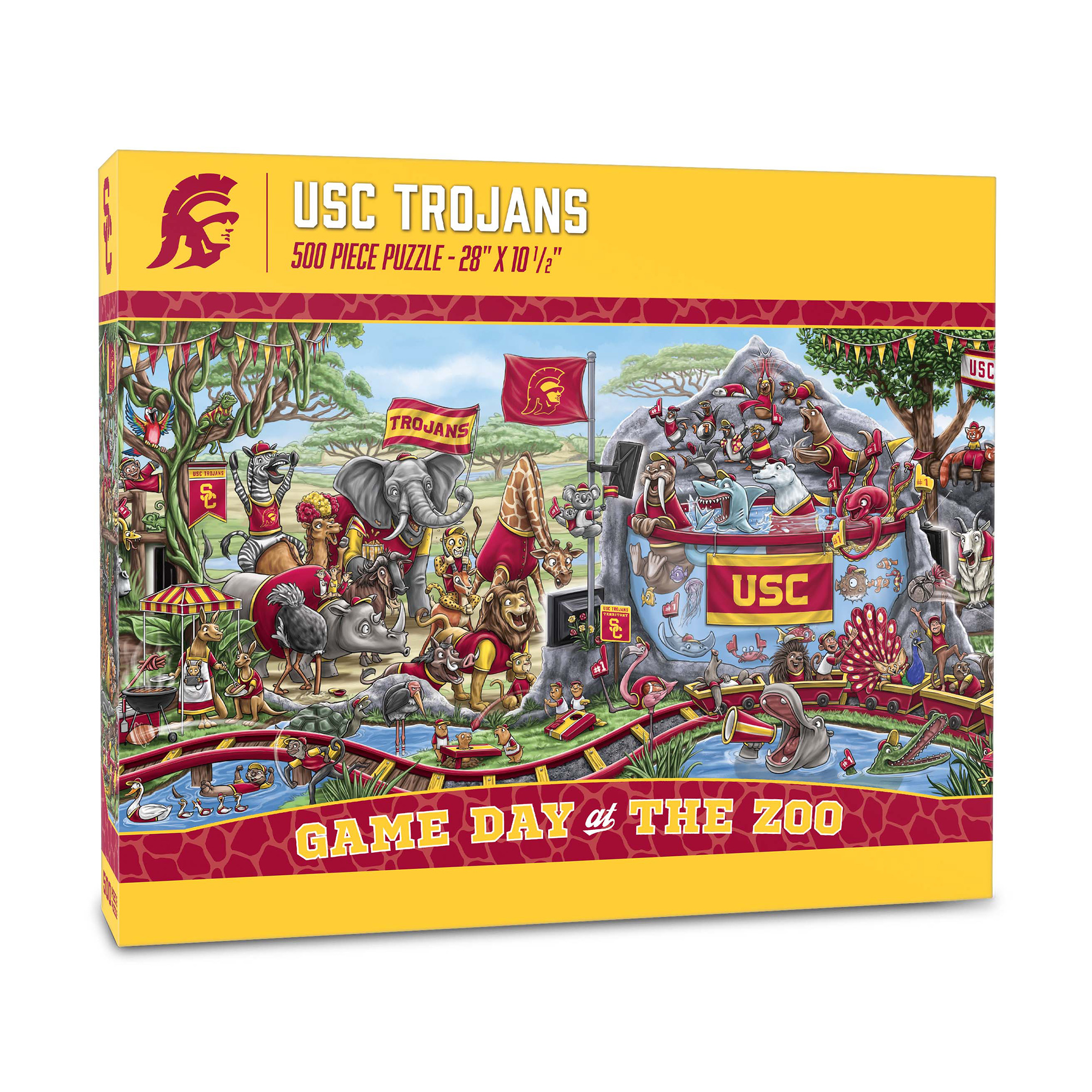 Fanpoint USC Trojans 10.5" x 28" Game Day at the Zoo 500-Piece Puzzle