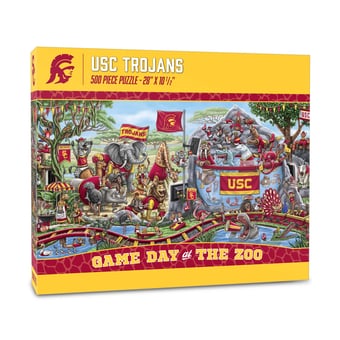 Fanpoint USC Trojans 10.5" x 28" Game Day at the Zoo 500-Piece Puzzle