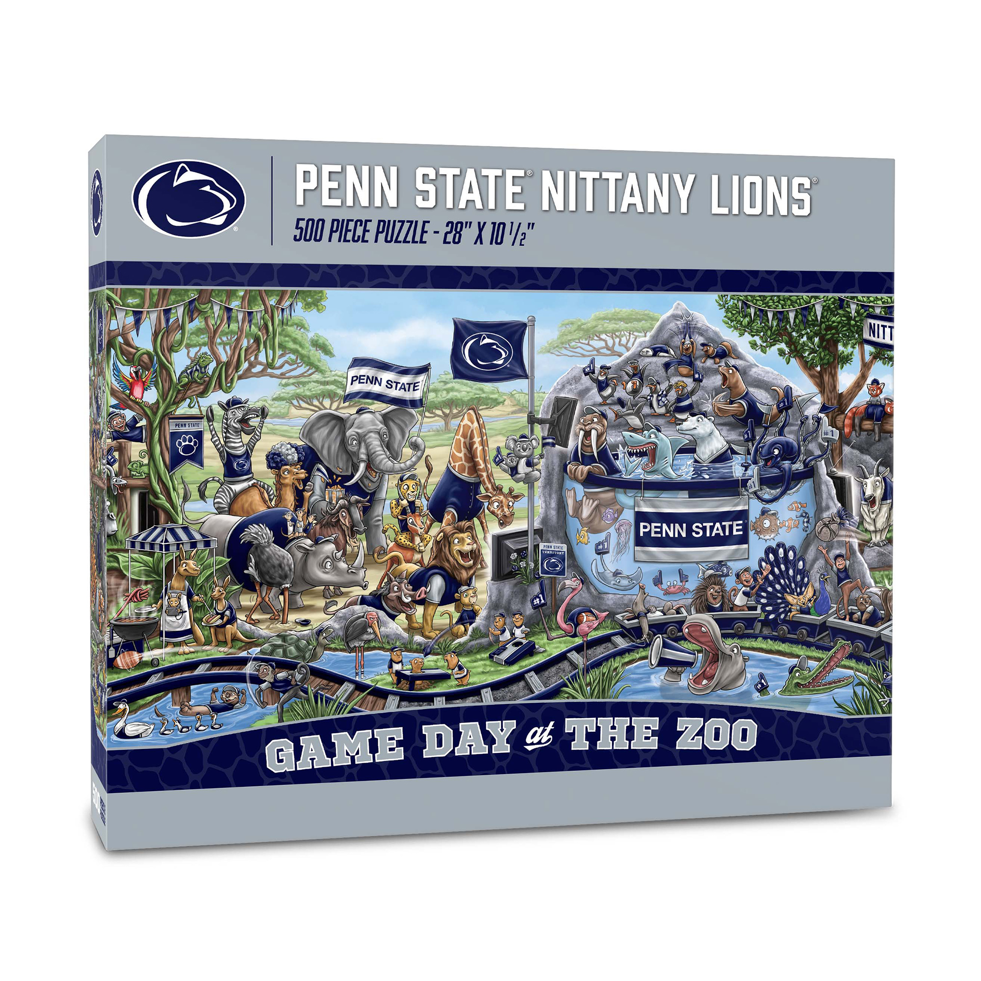 Fanpoint Penn State Nittany Lions 10.5" x 28" Game Day at the Zoo 500-Piece Puzzle