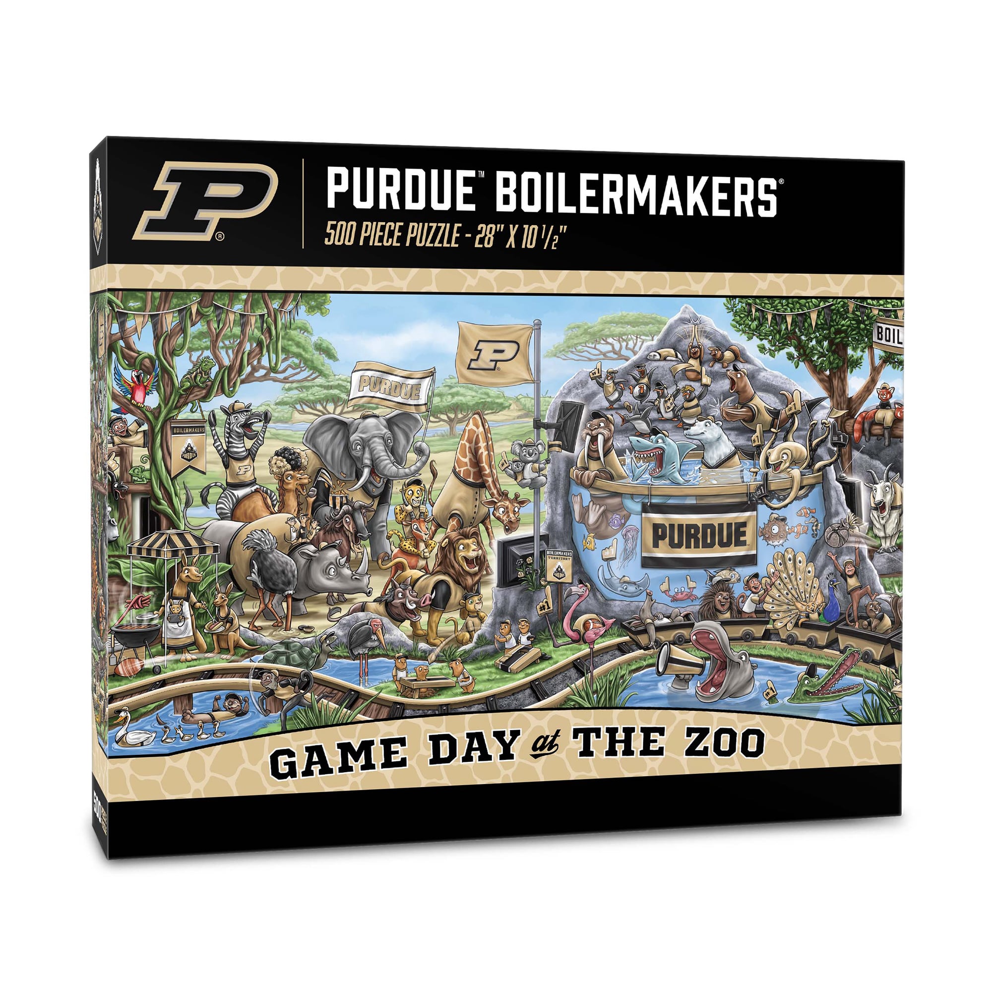 IDNA Purdue Boilermakers 10.5" x 28" Game Day at the Zoo 500-Piece Puzzle