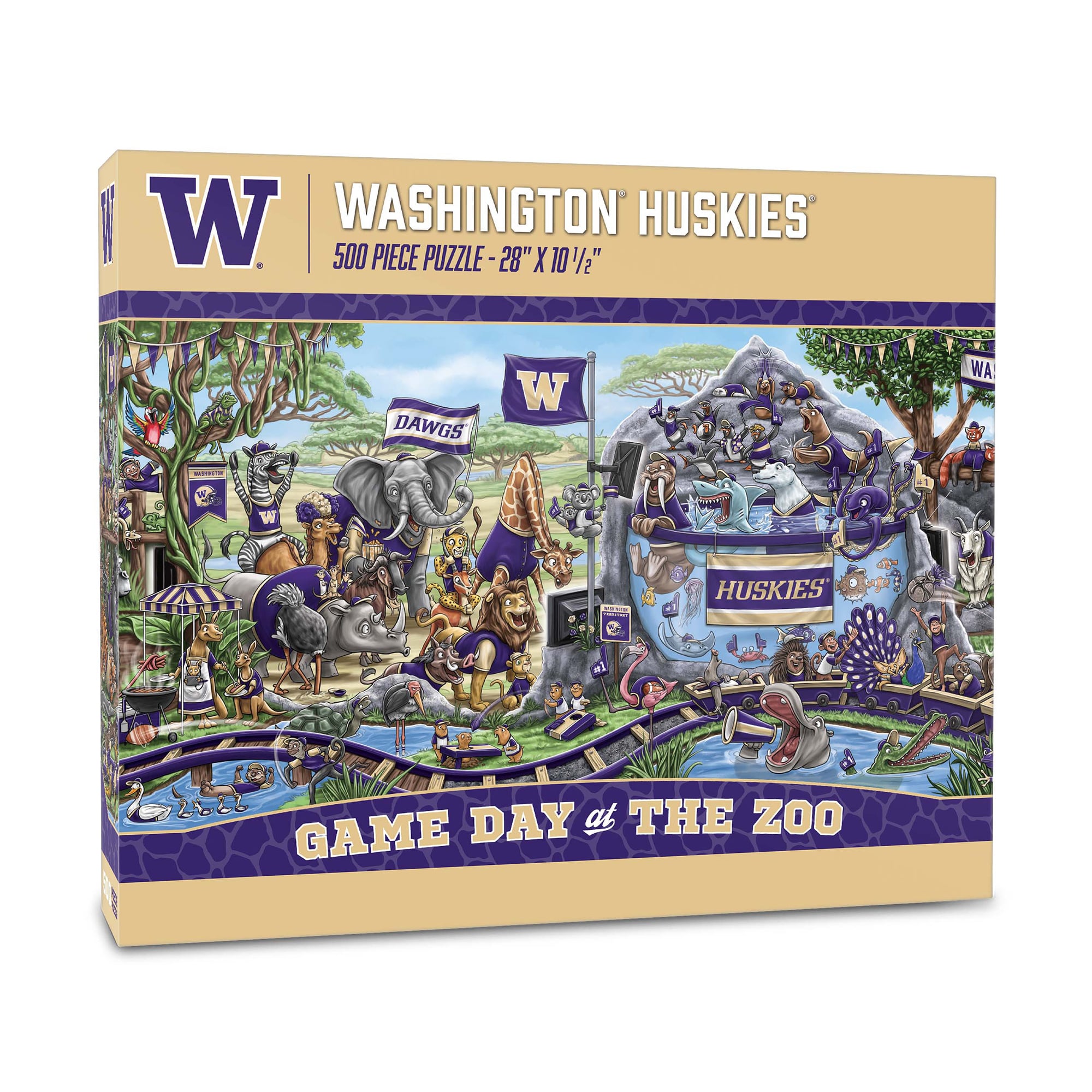 IDNA Washington Huskies 10.5" x 28" Game Day at the Zoo 500-Piece Puzzle
