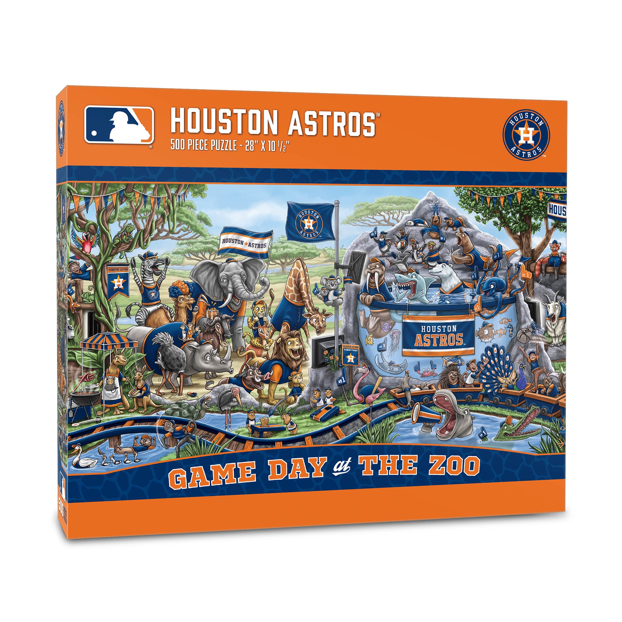 IDNA Houston Astros 10.5" x 28" Game Day at the Zoo 500-Piece Puzzle