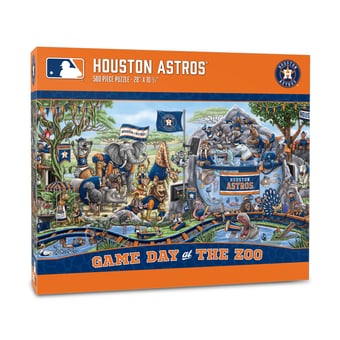 Fanpoint Houston Astros 10.5" x 28" Game Day at the Zoo 500-Piece Puzzle