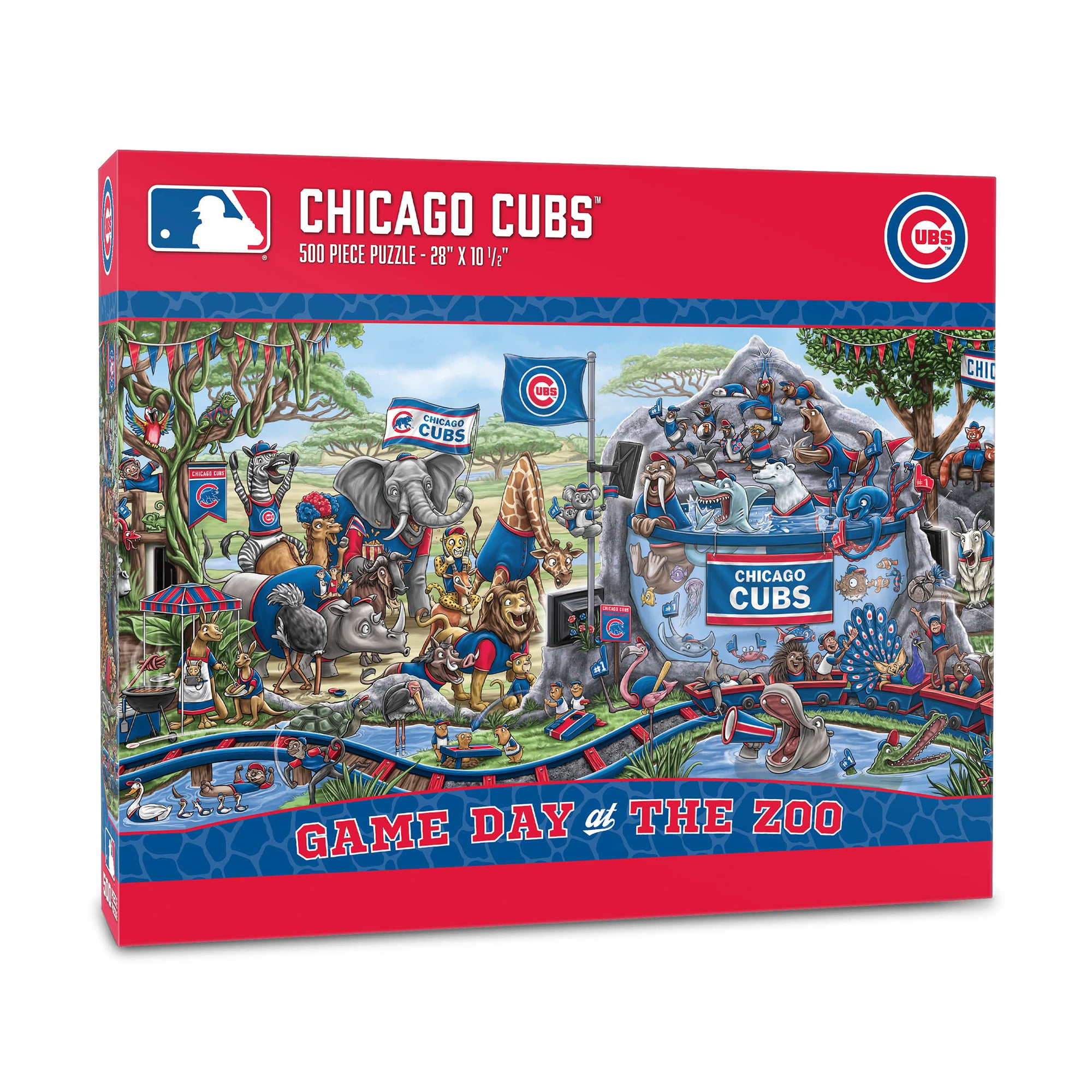 IDNA Chicago Cubs 10.5" x 28" Game Day at the Zoo 500-Piece Puzzle