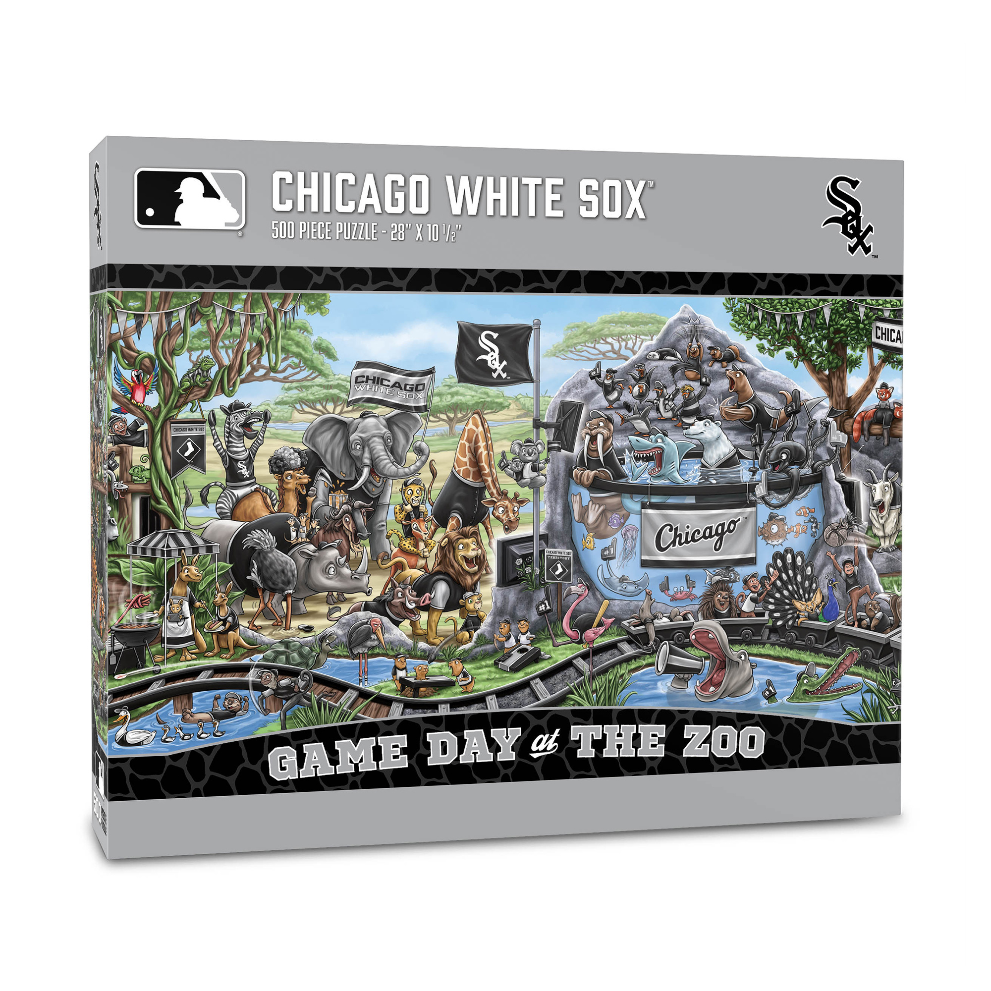Fanpoint Chicago White Sox 10.5" x 28" Game Day at the Zoo 500-Piece Puzzle