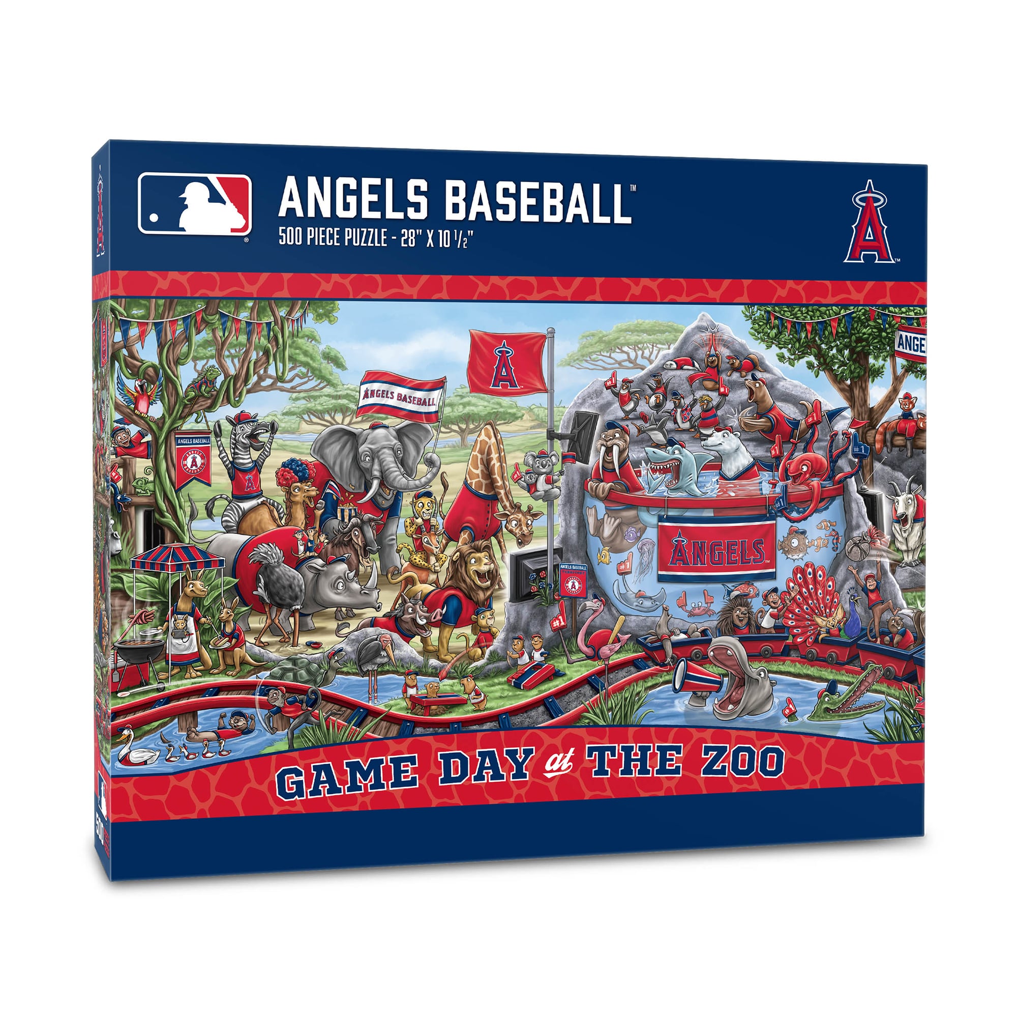 IDNA Los Angeles Angels 10.5" x 28" Game Day at the Zoo 500-Piece Puzzle