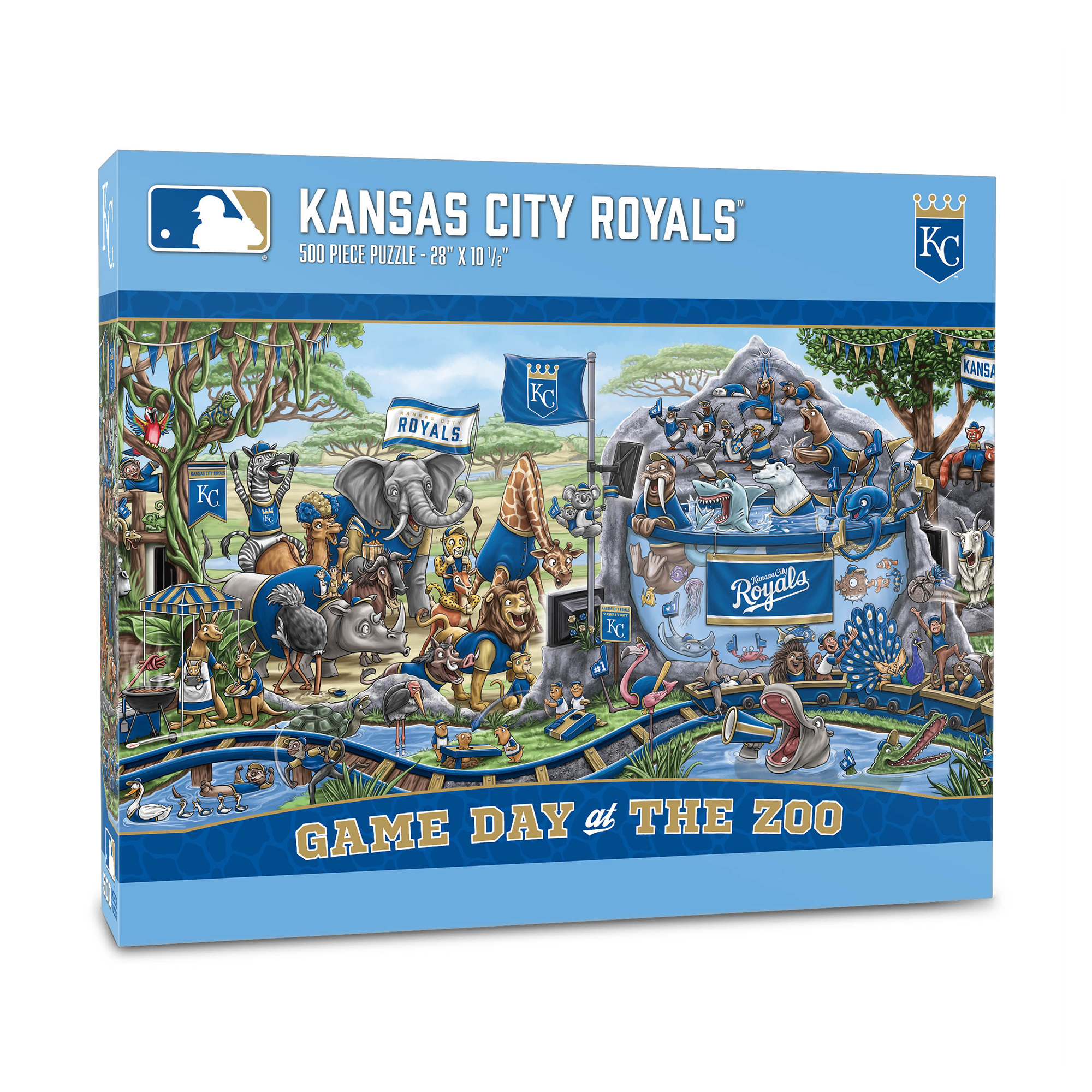 Fanpoint Kansas City Royals 10.5" x 28" Game Day at the Zoo 500-Piece Puzzle