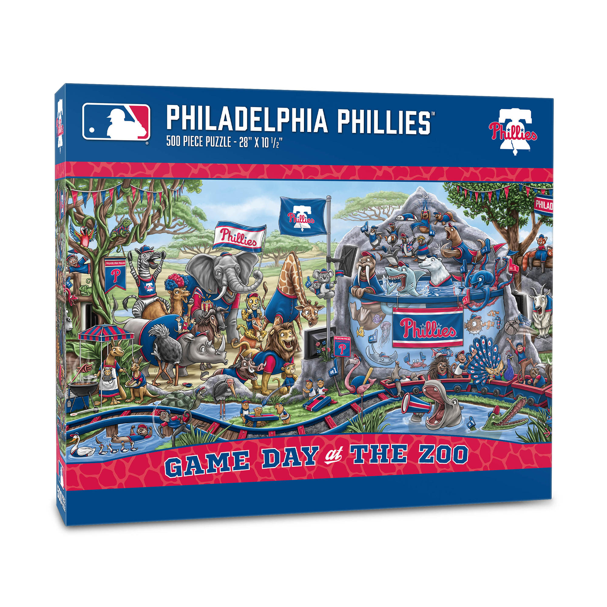 Fanpoint Philadelphia Phillies 10.5" x 28" Game Day at the Zoo 500-Piece Puzzle