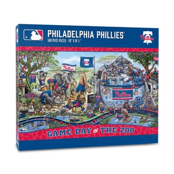 Fanpoint Philadelphia Phillies 10.5" x 28" Game Day at the Zoo 500-Piece Puzzle