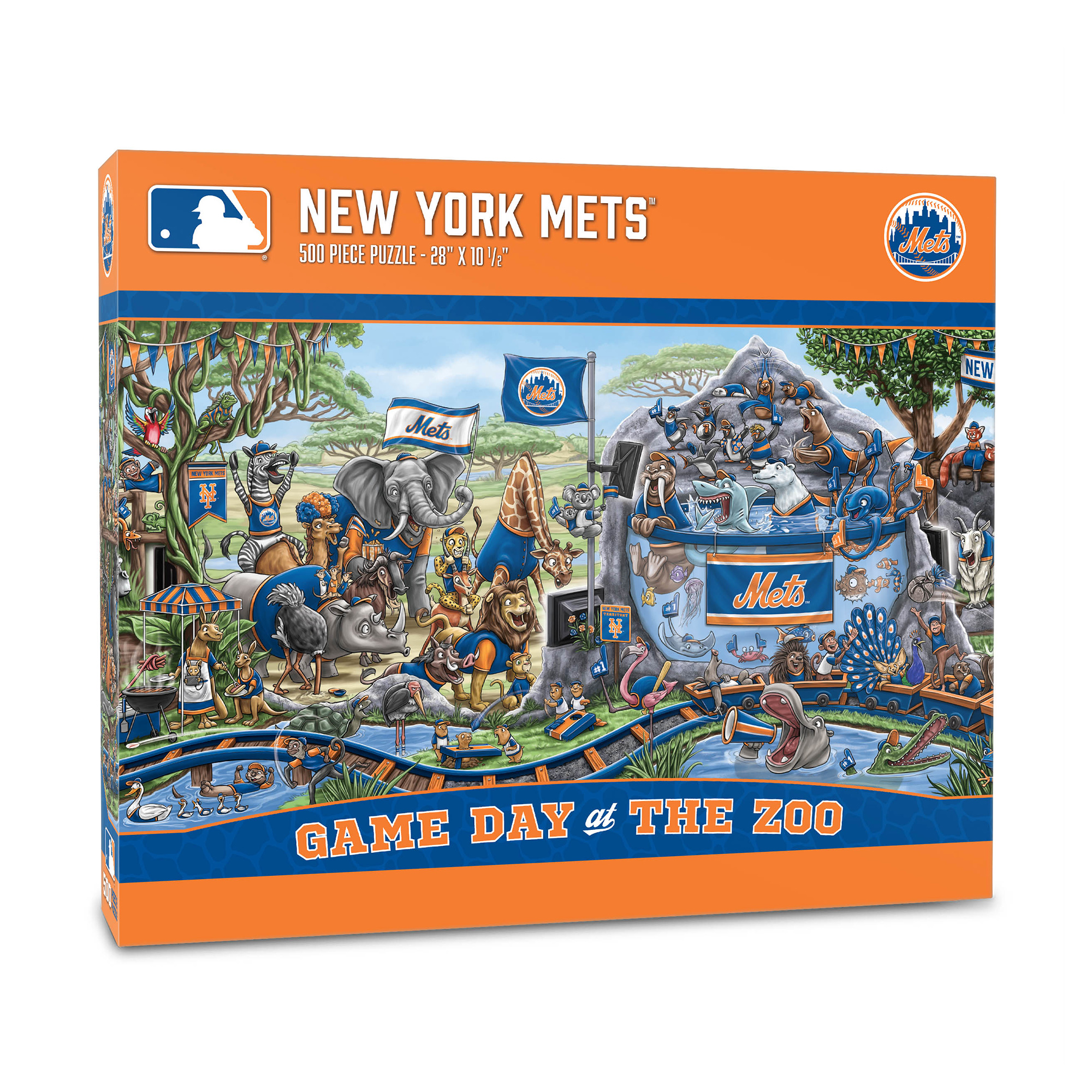 Fanpoint New York Mets 10.5" x 28" Game Day at the Zoo 500-Piece Puzzle