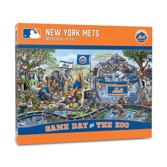 Fanpoint New York Mets 10.5" x 28" Game Day at the Zoo 500-Piece Puzzle