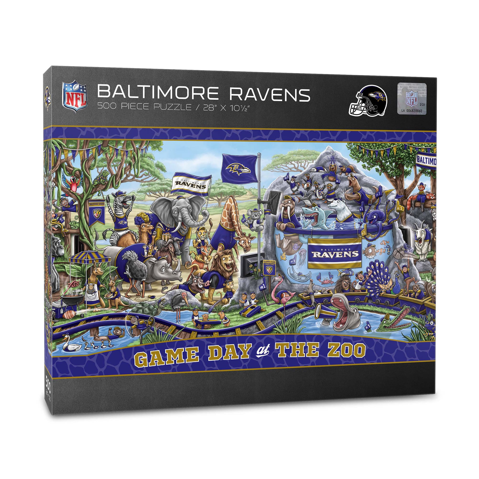 IDNA Baltimore Ravens 10.5" x 28" Game Day at the Zoo 500-Piece Puzzle