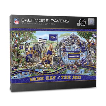 IDNA Baltimore Ravens 10.5" x 28" Game Day at the Zoo 500-Piece Puzzle