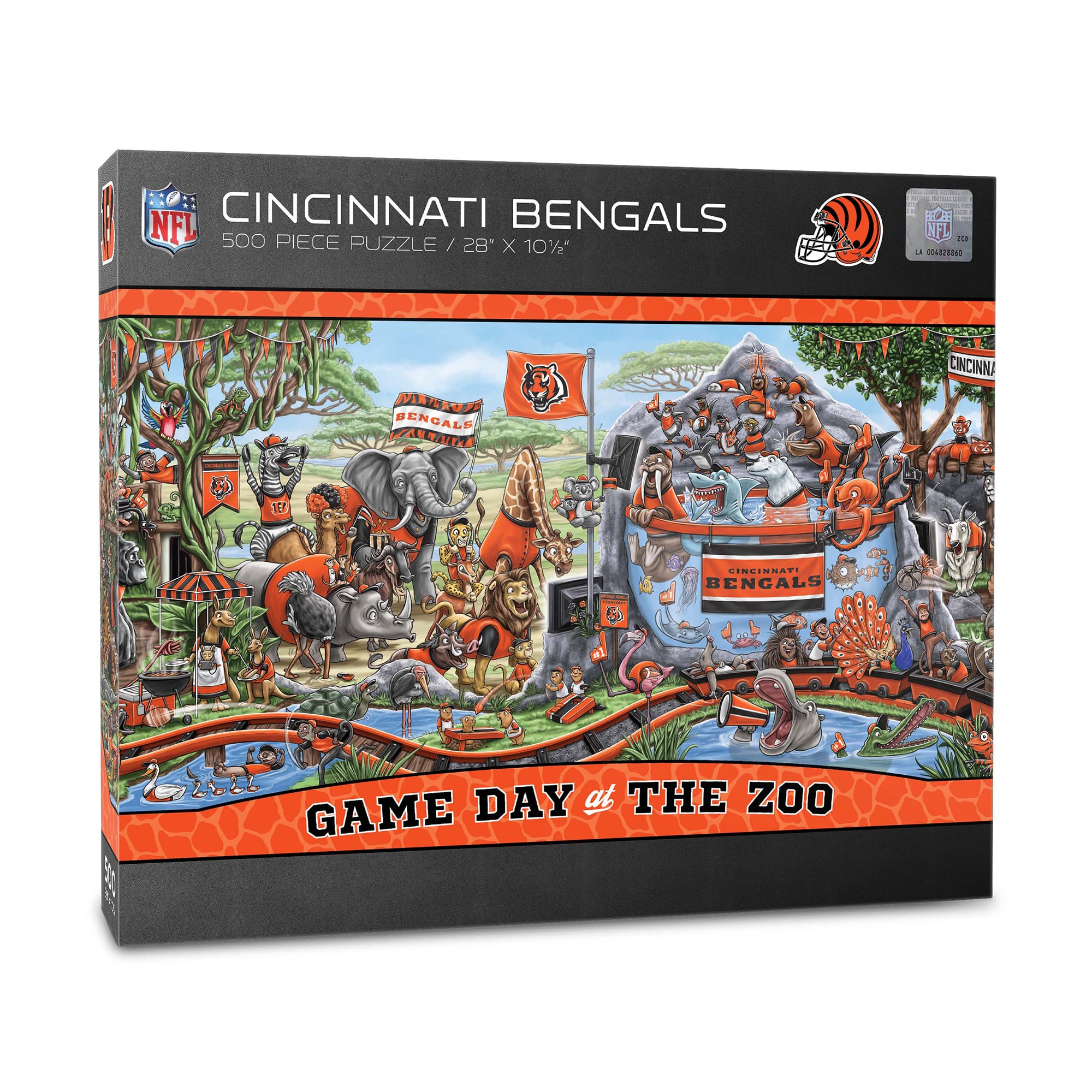 IDNA Cincinnati Bengals 10.5″ x 28″ Game Day at the Zoo 500-Piece Puzzle IDNA Cincinnati Bengals 10.5″ x 28″ Game Day at the Zoo 500-Piece Puzzle