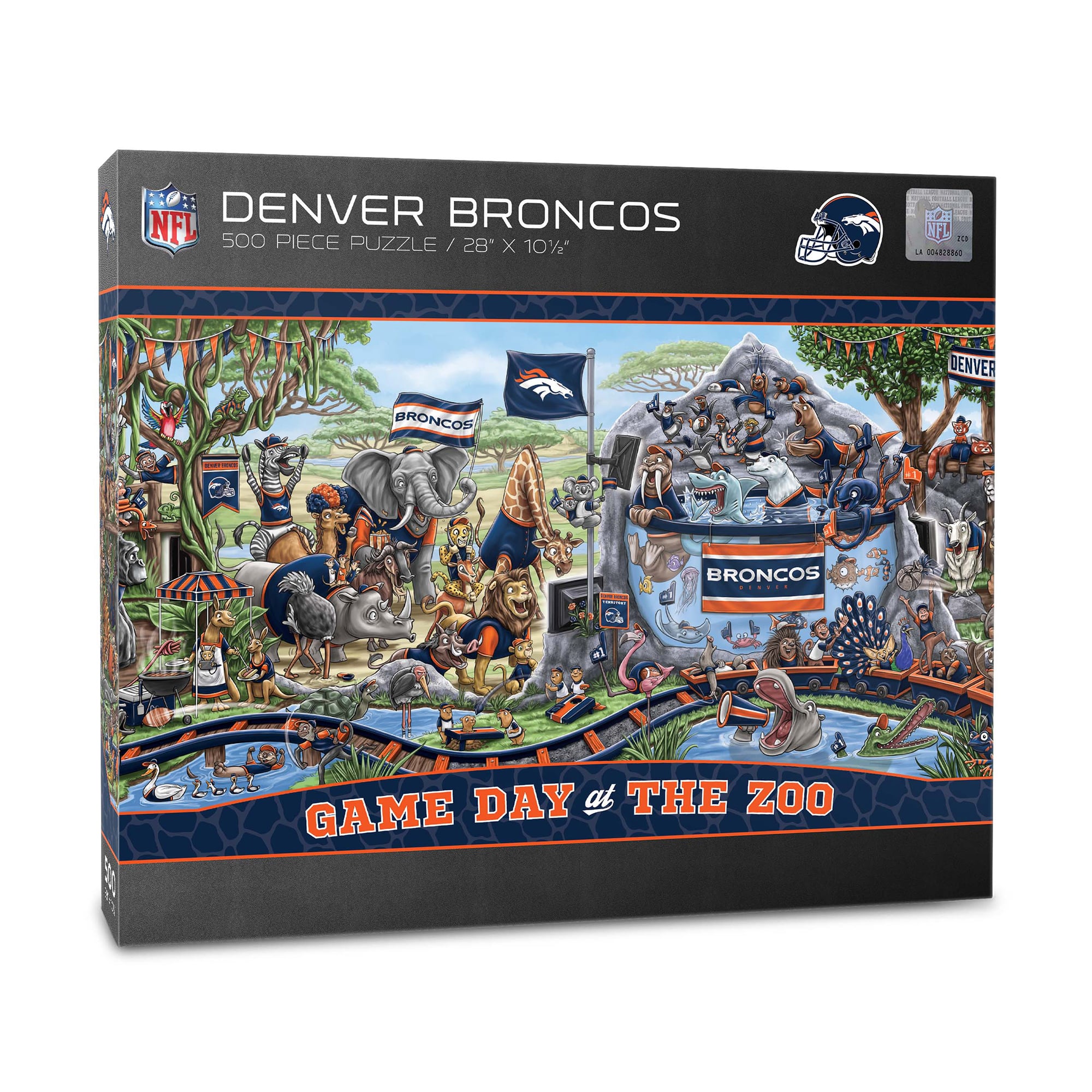 IDNA Denver Broncos 10.5" x 28" Game Day at the Zoo 500-Piece Puzzle