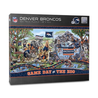 Fanpoint Denver Broncos 10.5" x 28" Game Day at the Zoo 500-Piece Puzzle