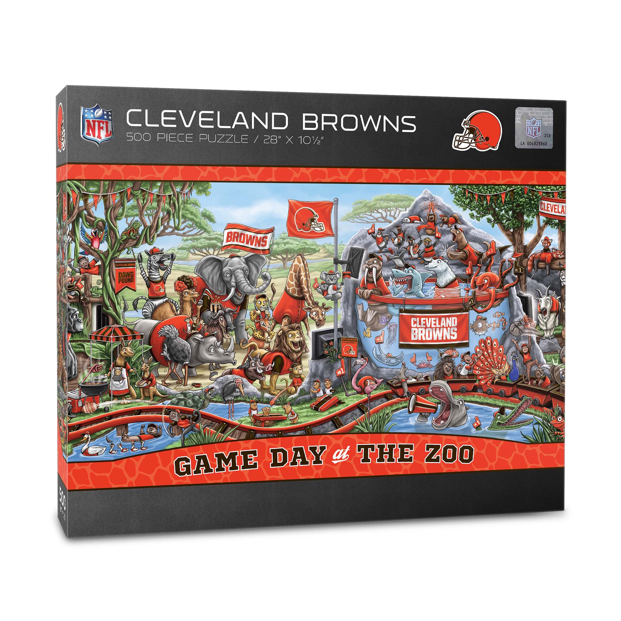 IDNA Cleveland Browns 10.5" x 28" Game Day at the Zoo 500-Piece Puzzle