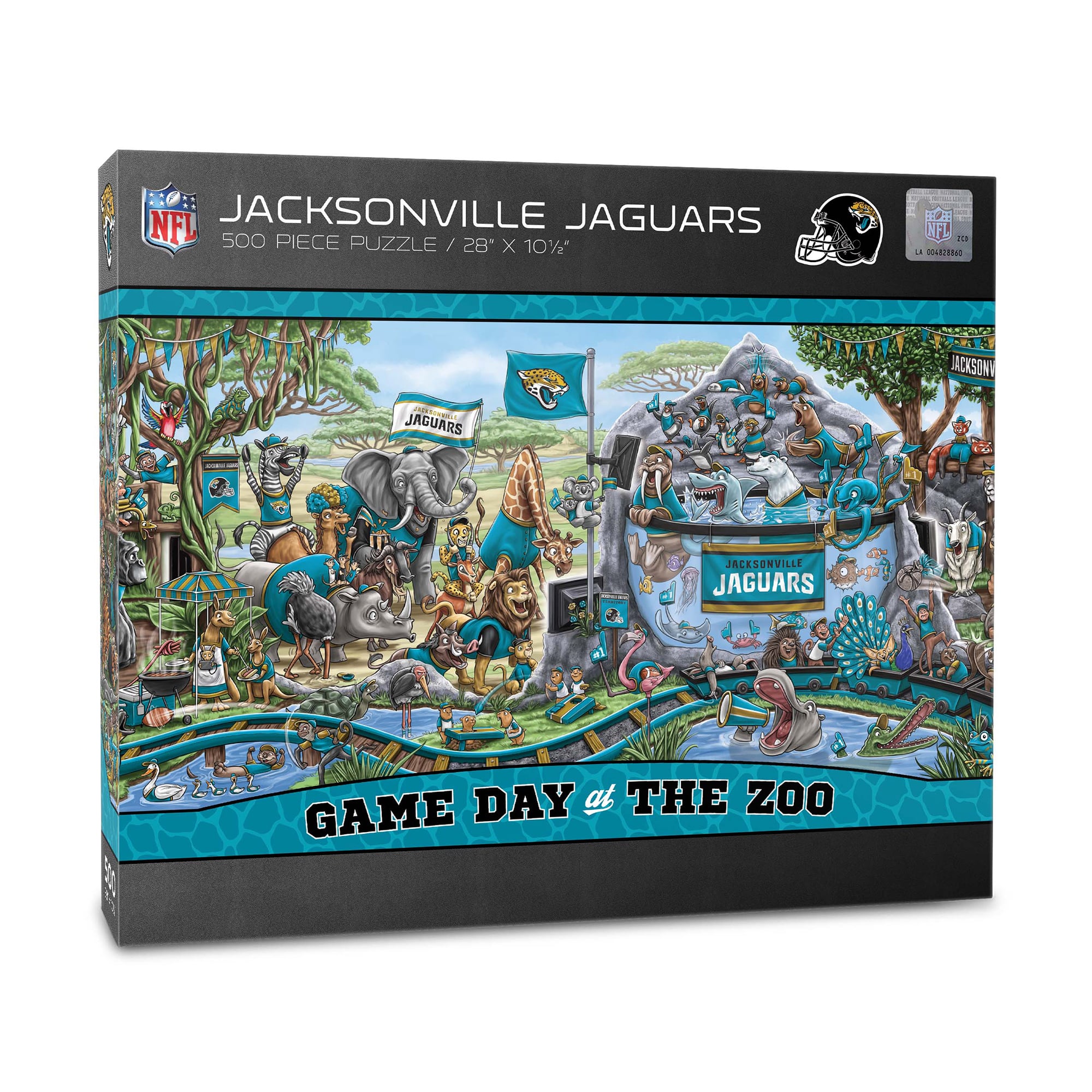 IDNA Jacksonville Jaguars 10.5" x 28" Game Day at the Zoo 500-Piece Puzzle