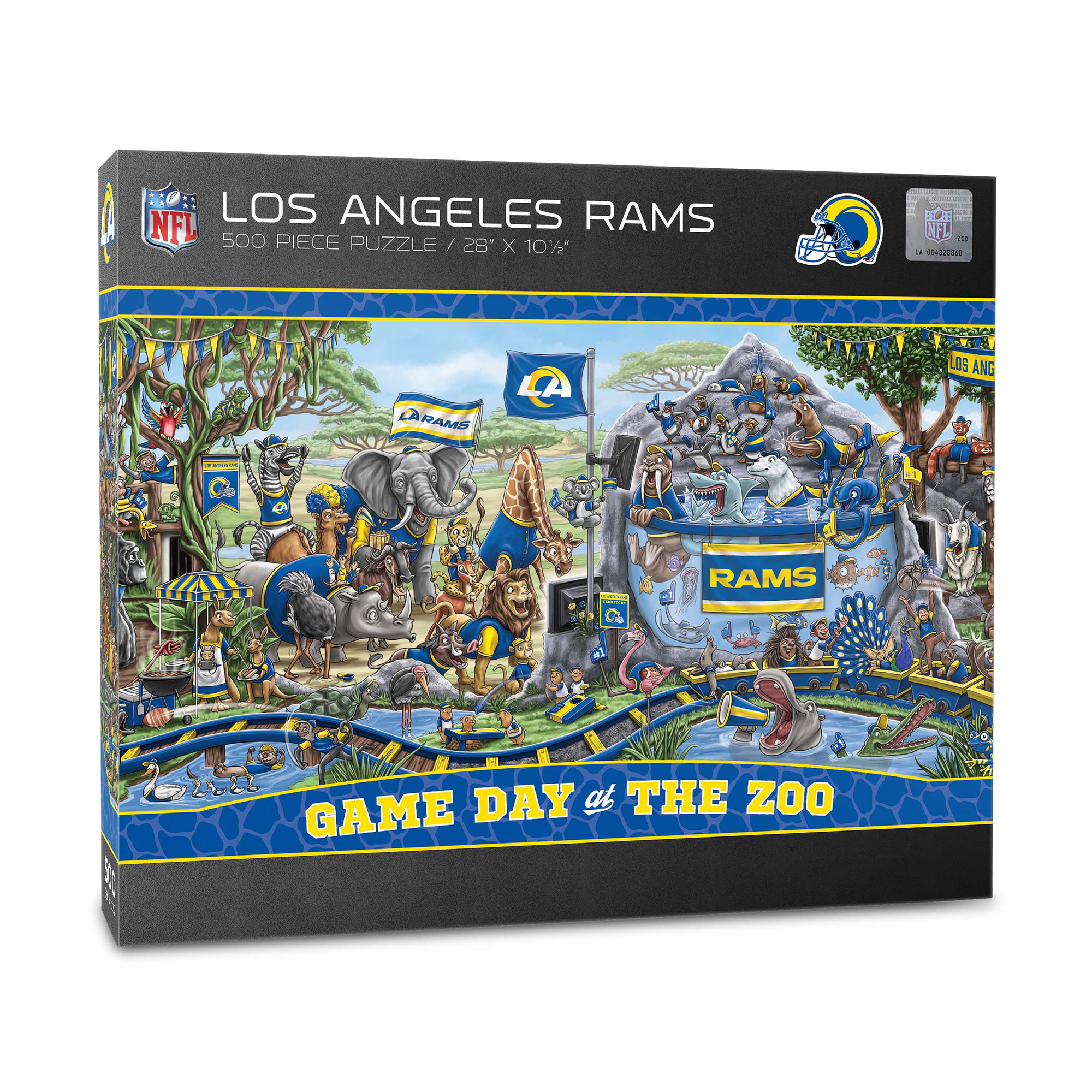Fanpoint Los Angeles Rams 10.5" x 28" Game Day at the Zoo 500-Piece Puzzle