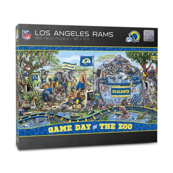Fanpoint Los Angeles Rams 10.5" x 28" Game Day at the Zoo 500-Piece Puzzle