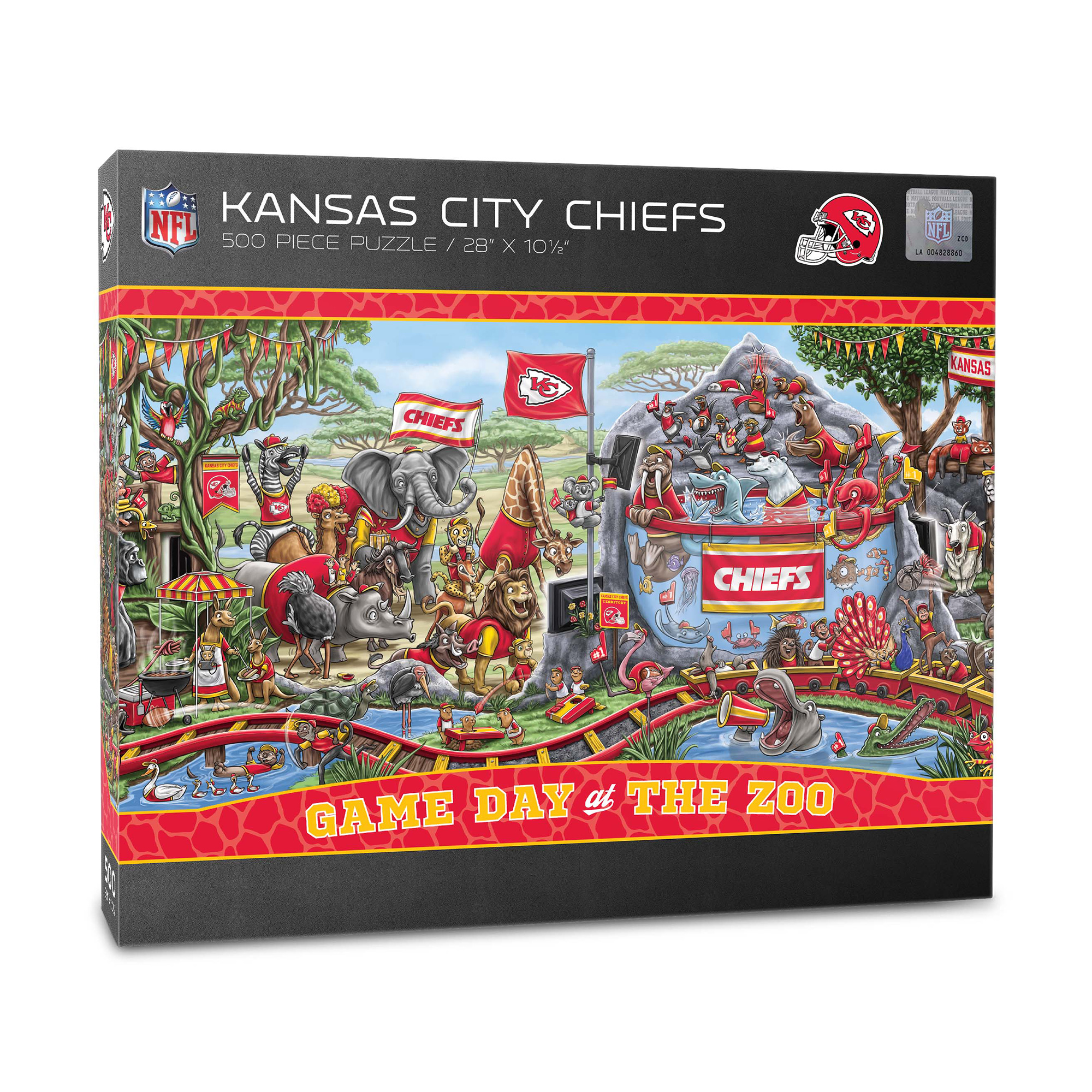 Fanpoint Kansas City Chiefs 10.5" x 28" Game Day at the Zoo 500-Piece Puzzle