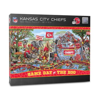 Fanpoint Kansas City Chiefs 10.5" x 28" Game Day at the Zoo 500-Piece Puzzle