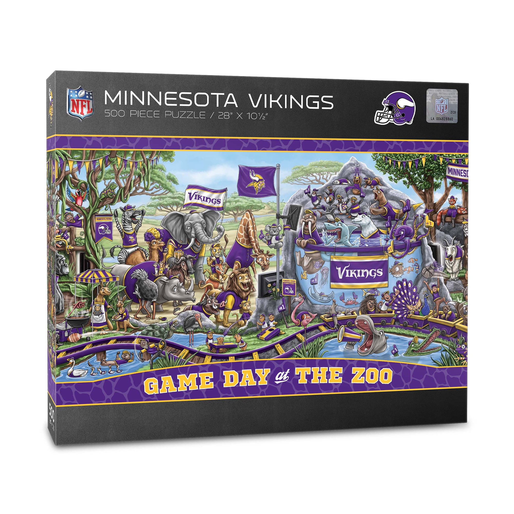 IDNA Minnesota Vikings 10.5" x 28" Game Day at the Zoo 500-Piece Puzzle