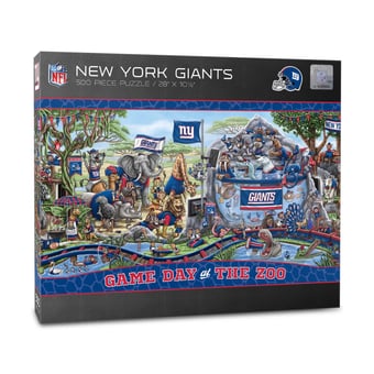 Fanpoint New York Giants 10.5" x 28" Game Day at the Zoo 500-Piece Puzzle