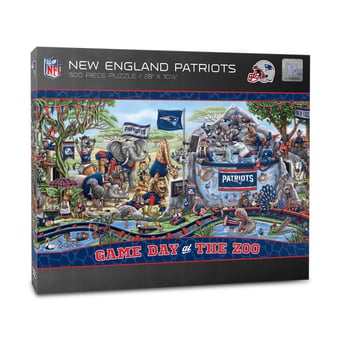 Fanpoint New England Patriots 10.5" x 28" Game Day at the Zoo 500-Piece Puzzle