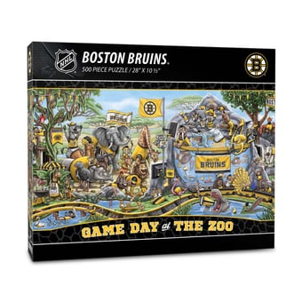 Fanpoint Boston Bruins 10.5" x 28" Game Day at the Zoo 500-Piece Puzzle